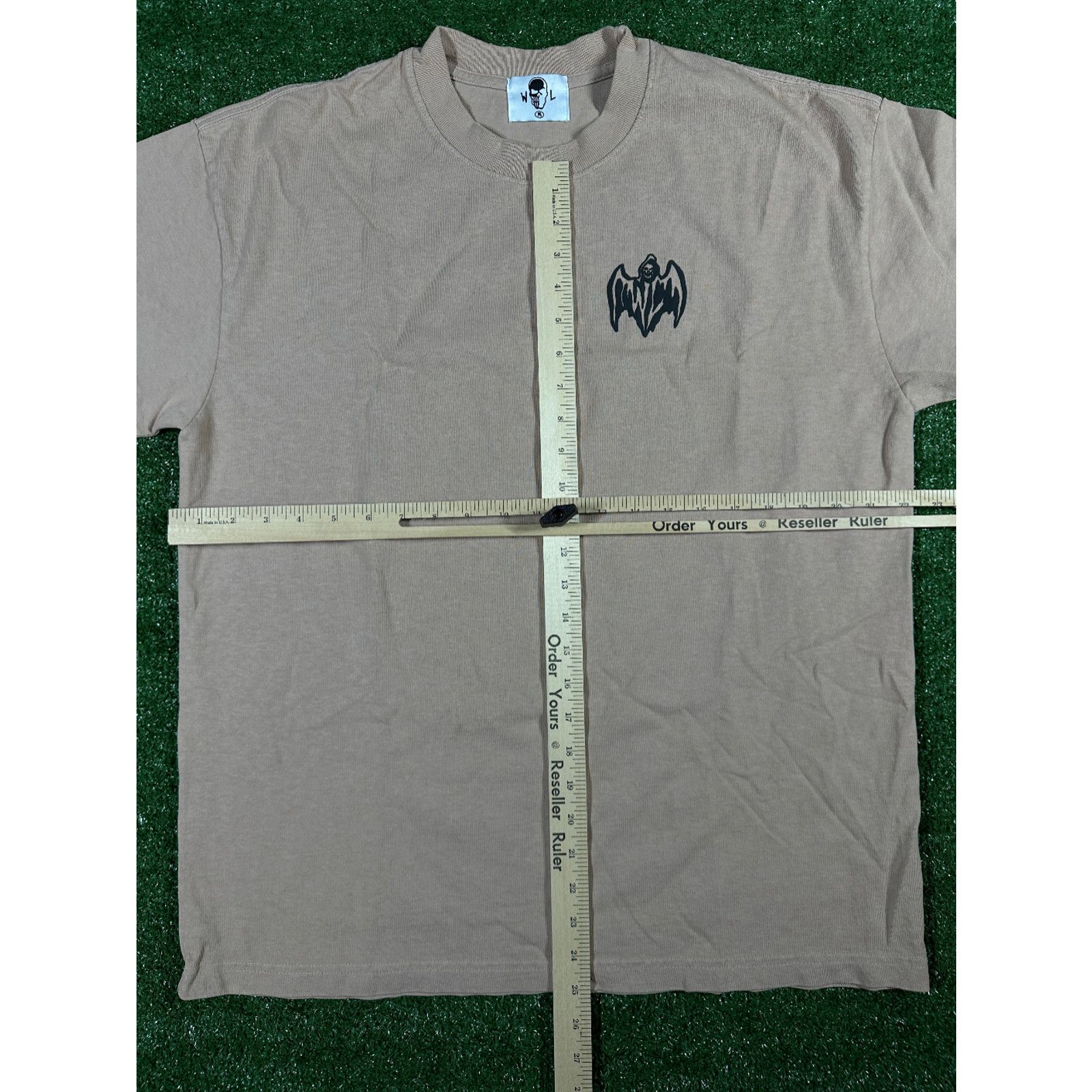 Warren Lotas Warren Lotas 'Bat Logo' Men's Tan S/S T-Shirt - Size Medium Size US M / EU 48-50 / 2 - 5 Thumbnail