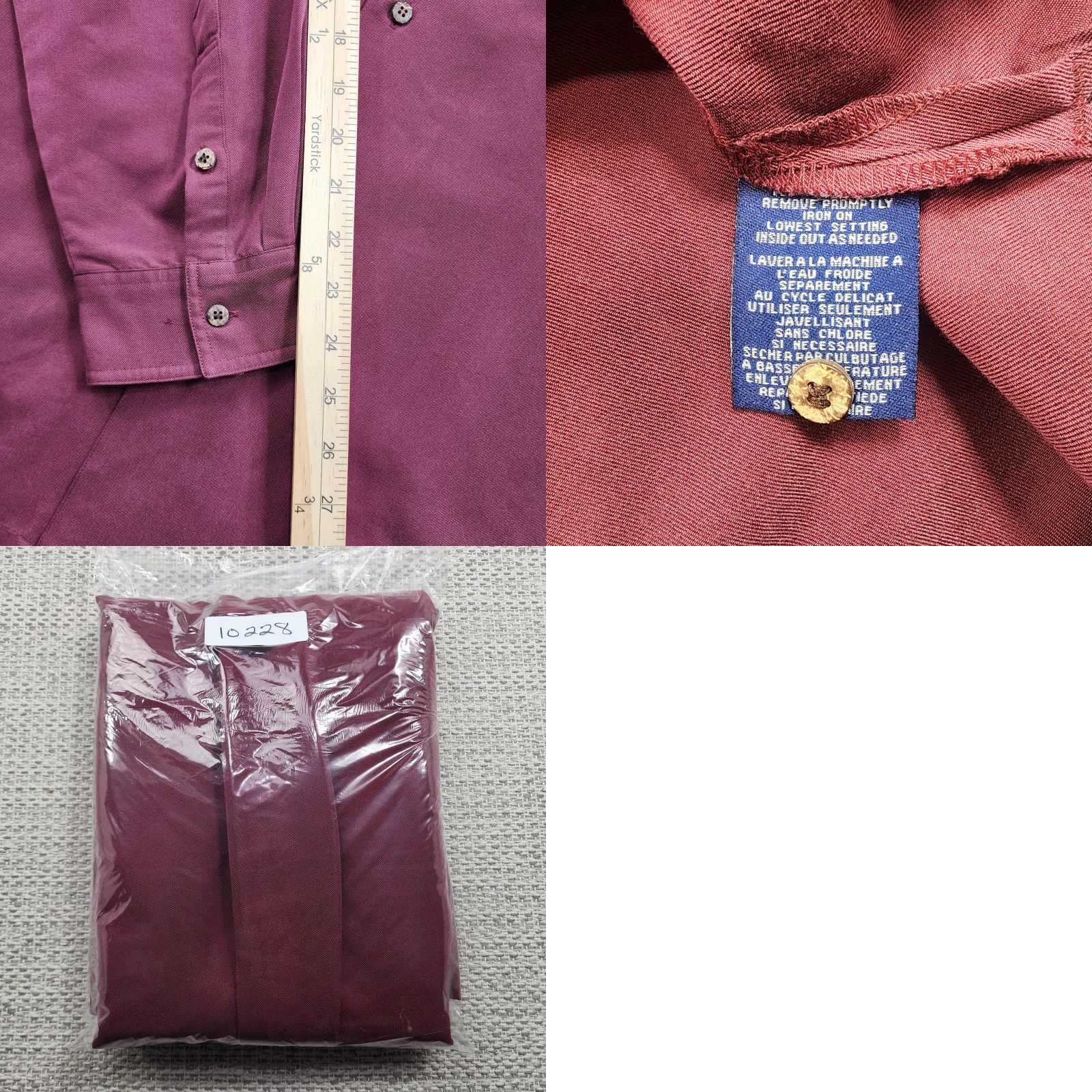 Vintage Havana Jack Cafe Shirt Mens XL Button-Up Long Sleeve Pockets Red Solid Size US XL / EU 56 / 4 - 8 Thumbnail