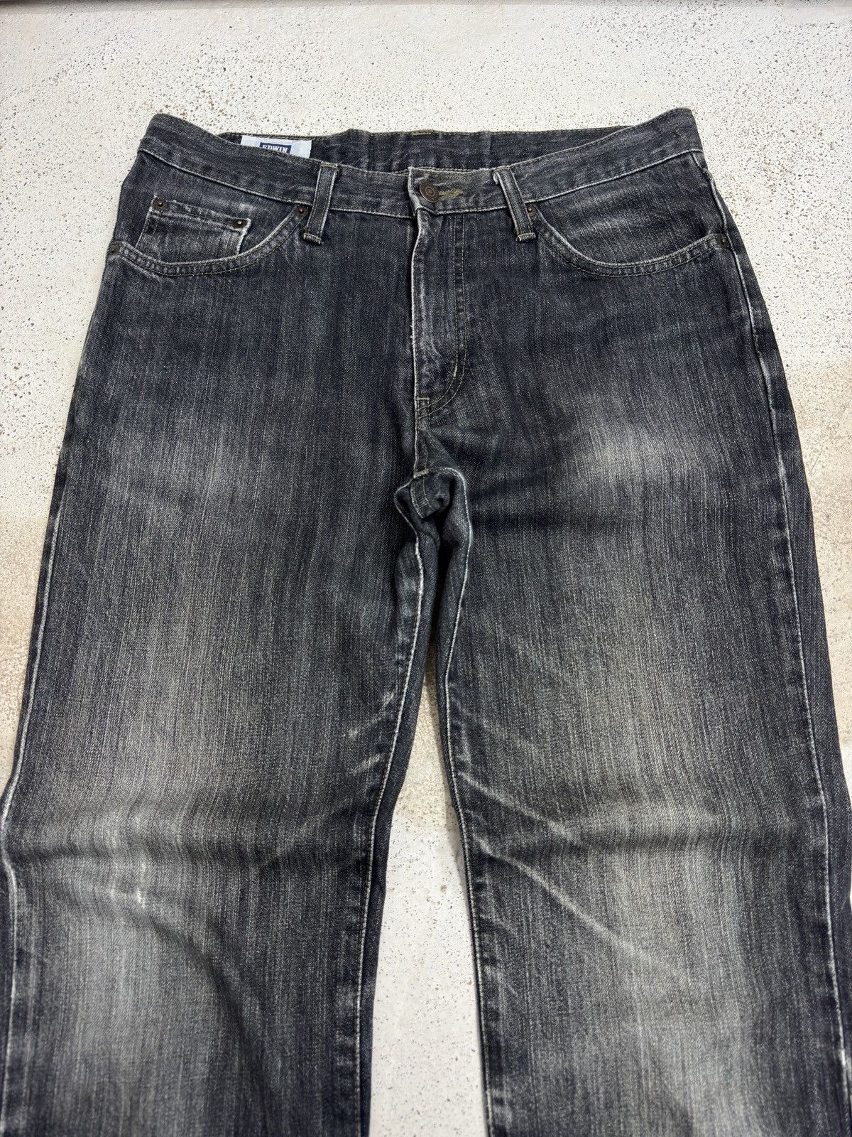 Edwin Vintage Edwin402 Black Faded Distressed Denim Size US 31 - 3 Thumbnail