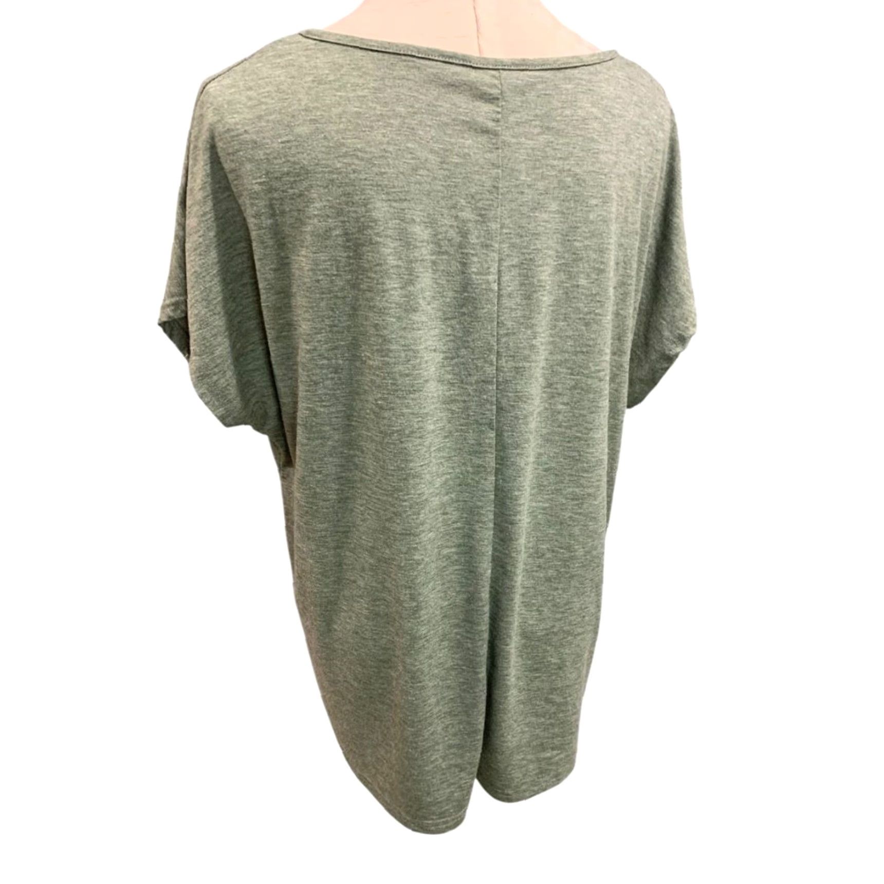 Vintage Size 1XL Womens Green Heathered Tshirt V-Neck Short Sleeve Size XL / US 12-14 / IT 48-50 - 4 Thumbnail