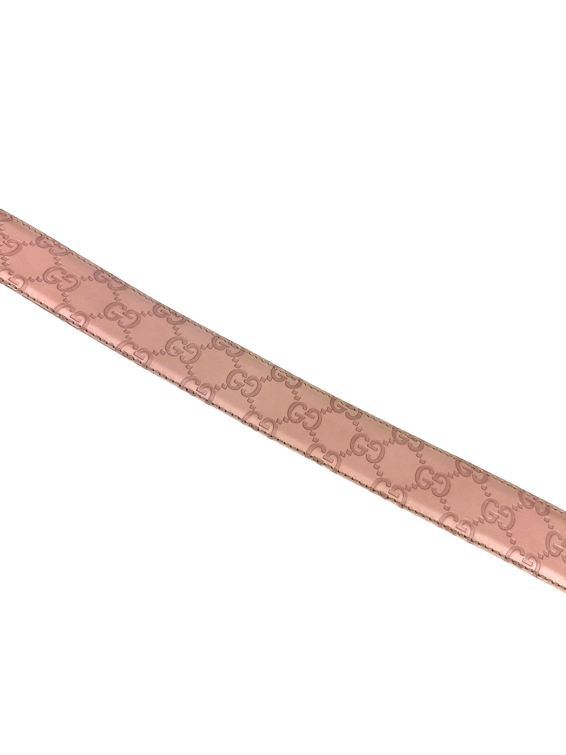 Gucci Gucci Pink Monogram Embossed GG Oversized Logo Belt Size ONE SIZE - 3 Thumbnail