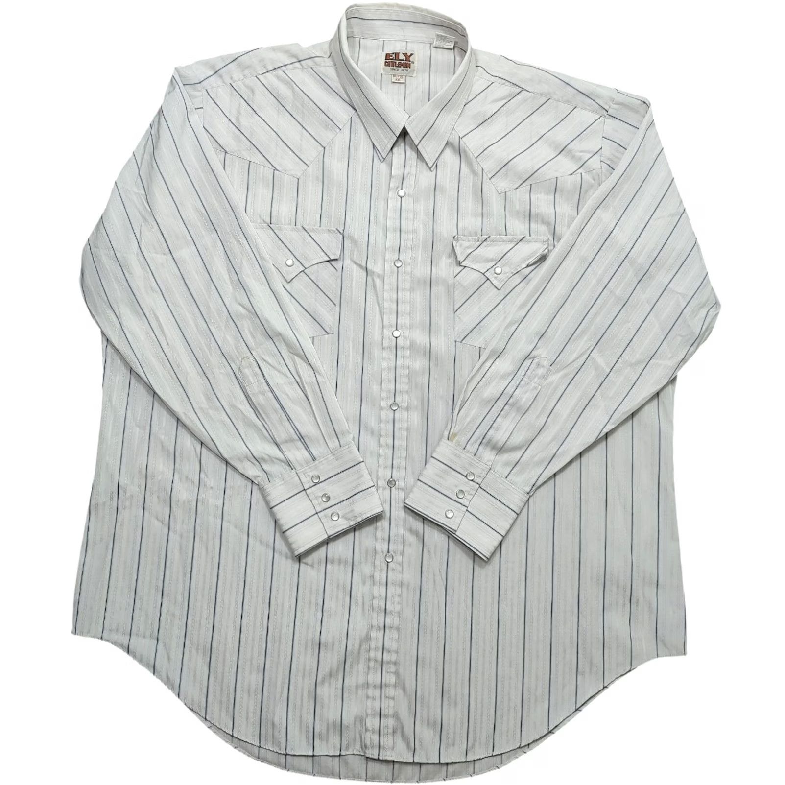 Vintage VINTAGE Ely Cattleman Pearl Snap Shirt Mens XXL White Stripe Western rodeo Size US XXL / EU 58 / 5 - 2 Thumbnail