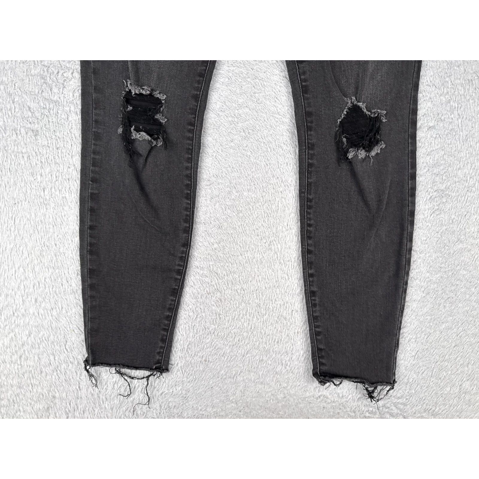 Pacsun Pacsun Jeans Womens Black High Rise Distressed Skinny Raw Hem Ankle 24x26 Denim Size 42" / US 20 - 2 Thumbnail