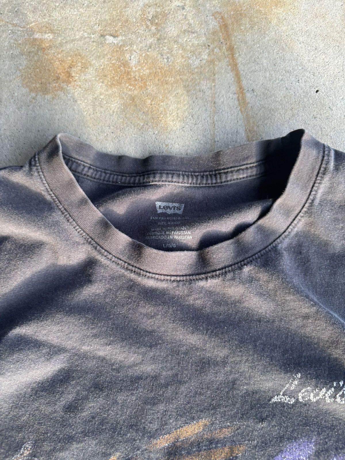 Levi's Crazy Faded Black Levis Boxy Smoked Out Eagle Tee Size US L / EU 52-54 / 3 - 4 Thumbnail