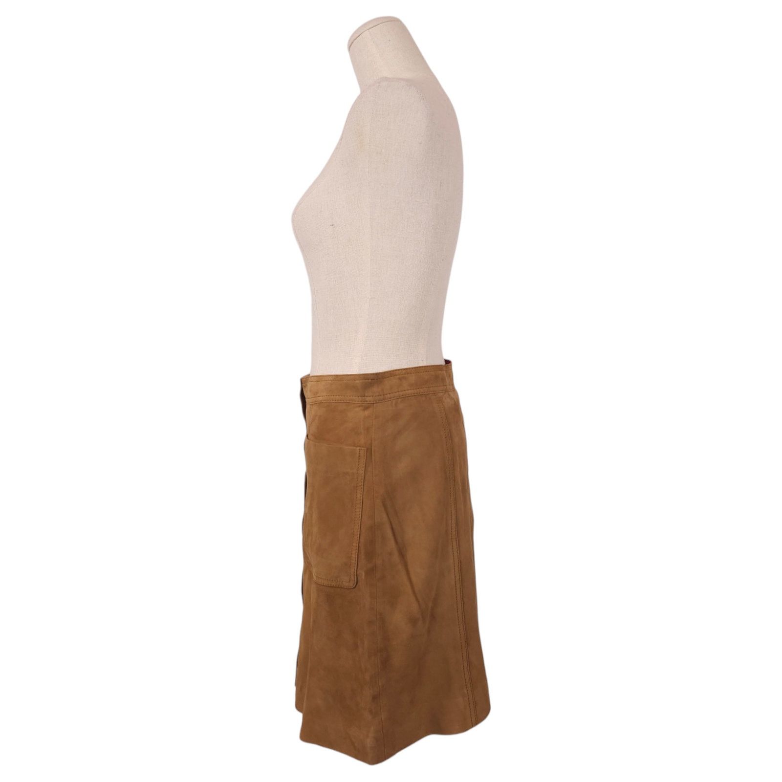 Boden NWT Boden Suede Leather Mini Skirt Tan Sz 4 Size 27" / US 4 / IT 40 - 2 Thumbnail