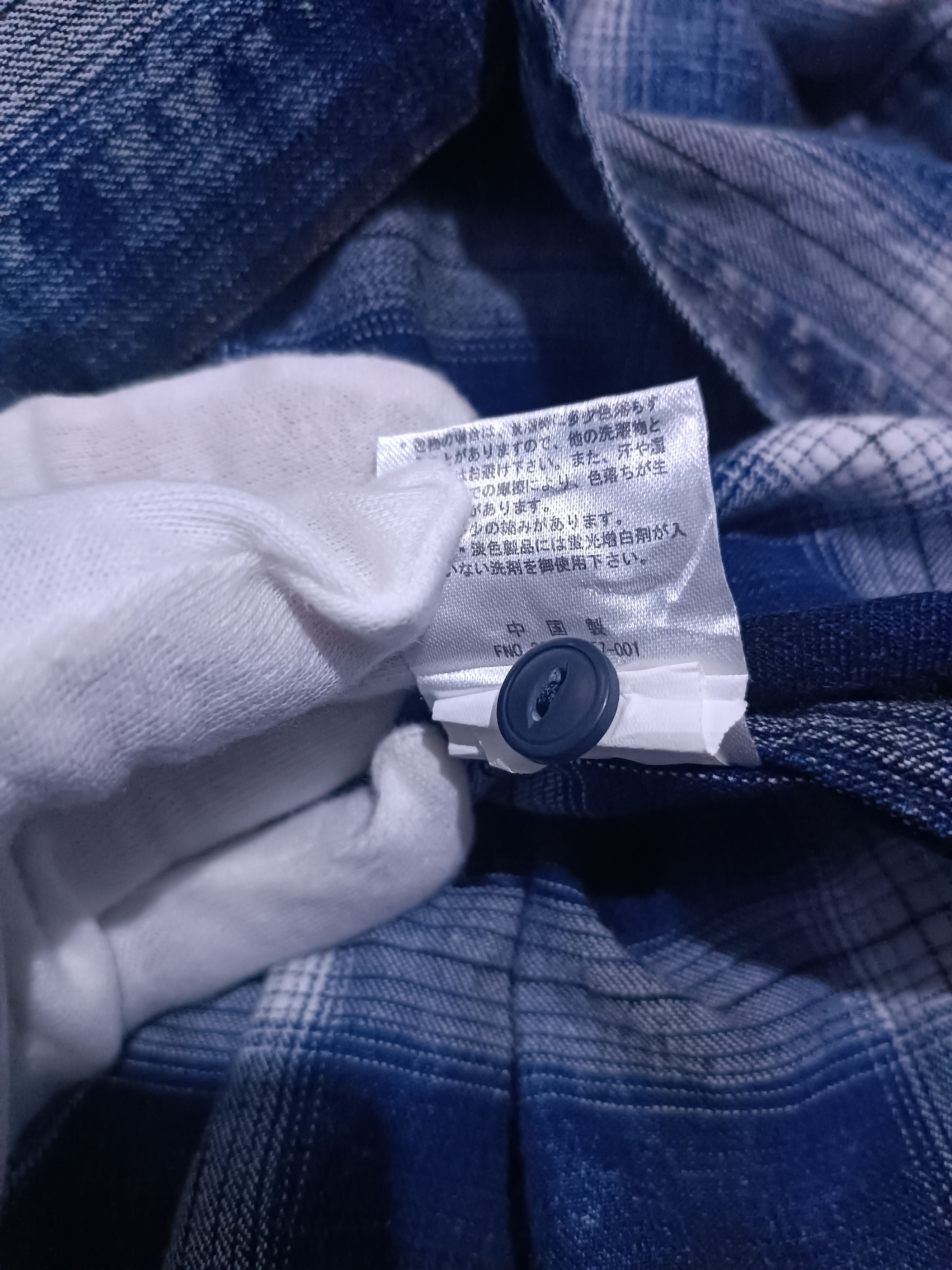 Japanese Brand Vintage Spinash Indigo Wash Check Western Style Size US L / EU 52-54 / 3 - 5 Thumbnail