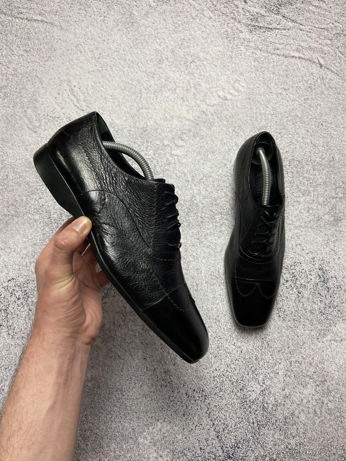 Louis Vuitton Leather Shoes France Sneakers Paris Luxury in Black, Men's (Size 6.5)