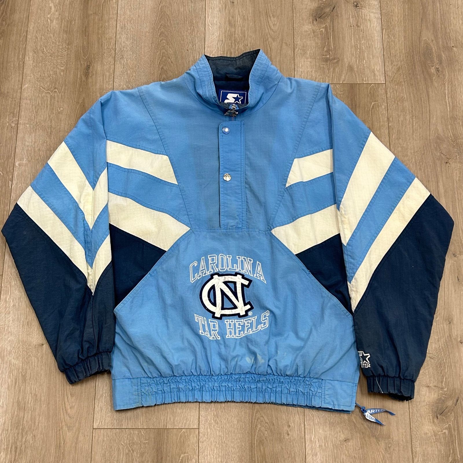 Starter Vintage 90s Starter North Carolina Tar Heels Pullover Jacket Size US L / EU 52-54 / 3 - 1 Thumbnail