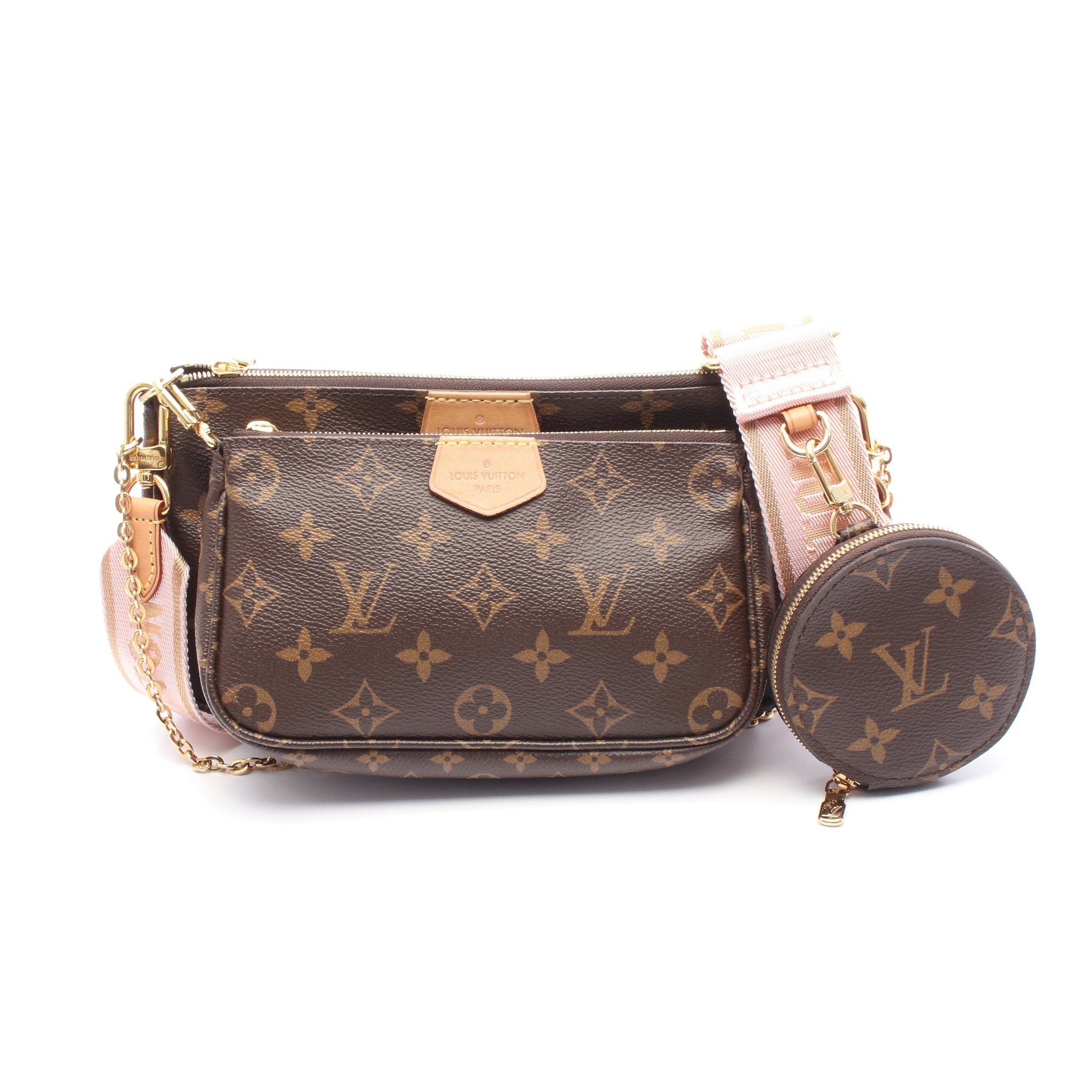 Louis Vuitton Louis Vuitton Multy Pochette Accessoires Monogram Rose Claire Shoulder Bag Leather Brown Pink Size ONE SIZE - 1 Thumbnail