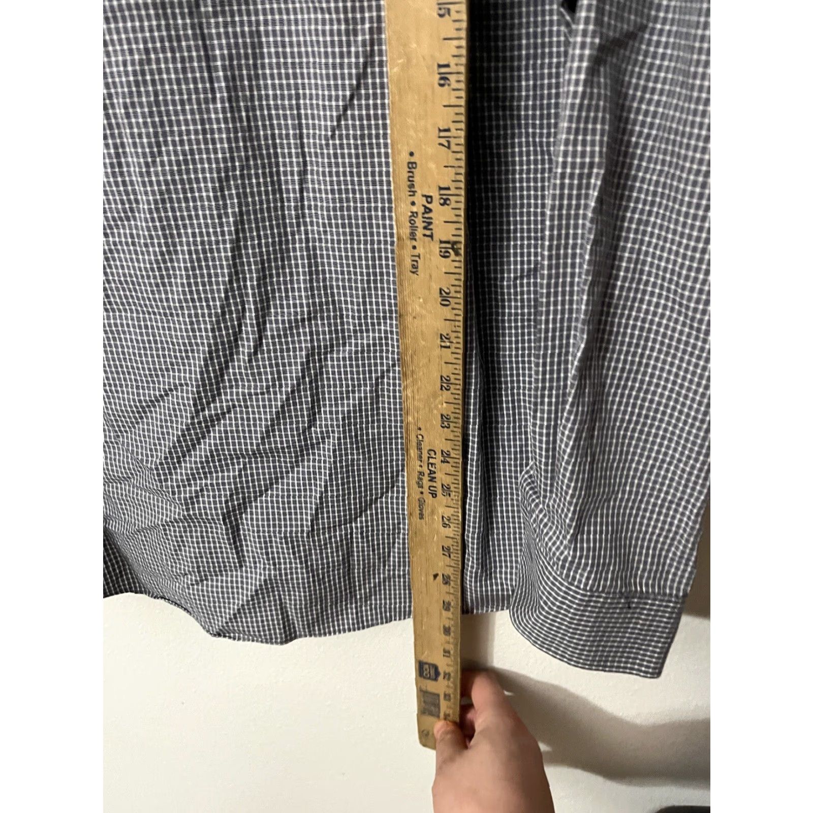 Kenneth Cole KENNETH COLE Shirt Mens Large 16.5 L Gray Plaid Non Iron Slim Fit Button-Up Long Sleeve Casual Shirt Men Size US L / EU 52-54 / 3 - 4 Thumbnail