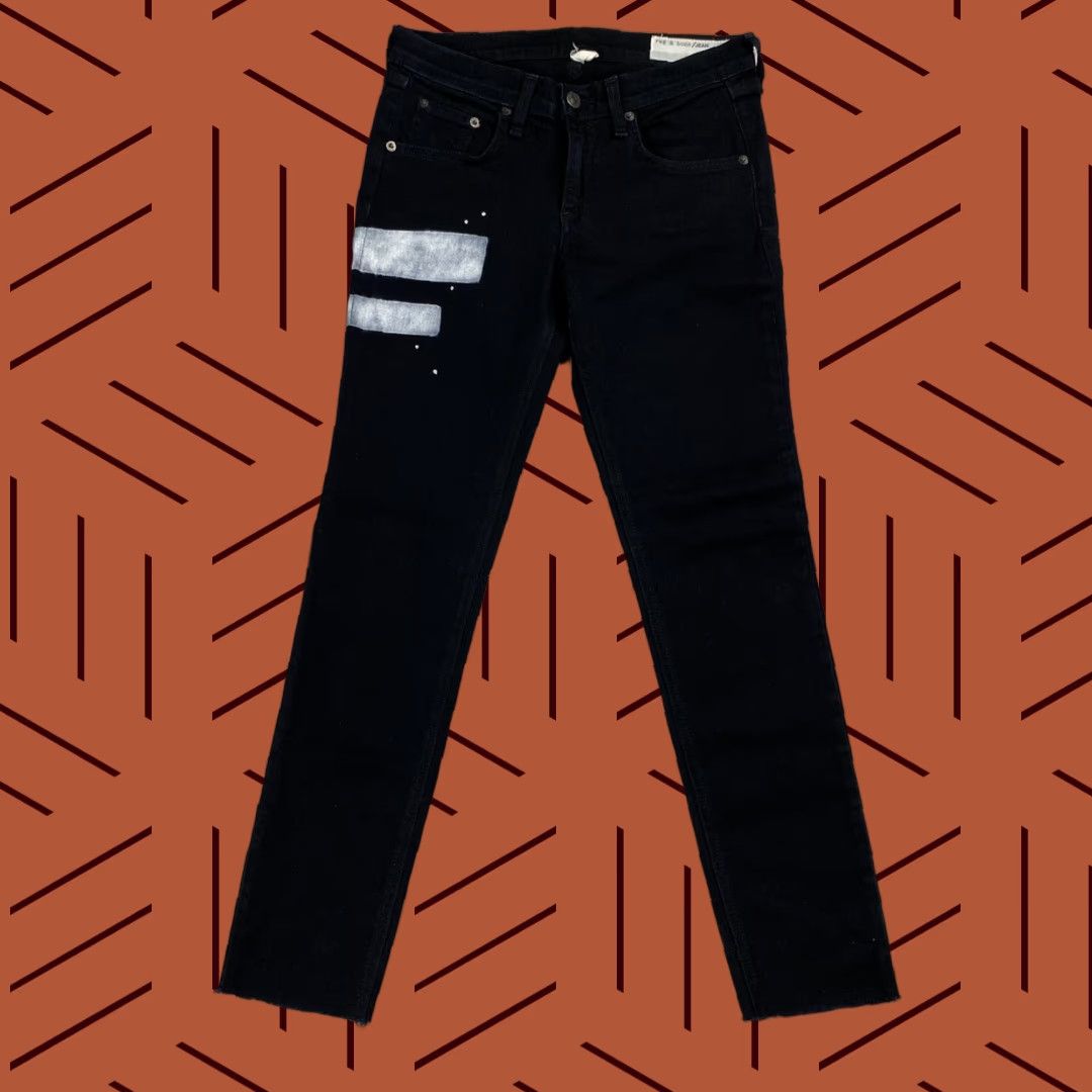 Rag & Bone RAG & BONE Skinny Jeans Womens Size 26 Black Paint Stripe Splatters Denim Ankle Size 26" / US 2 / IT 38 - 1 Thumbnail