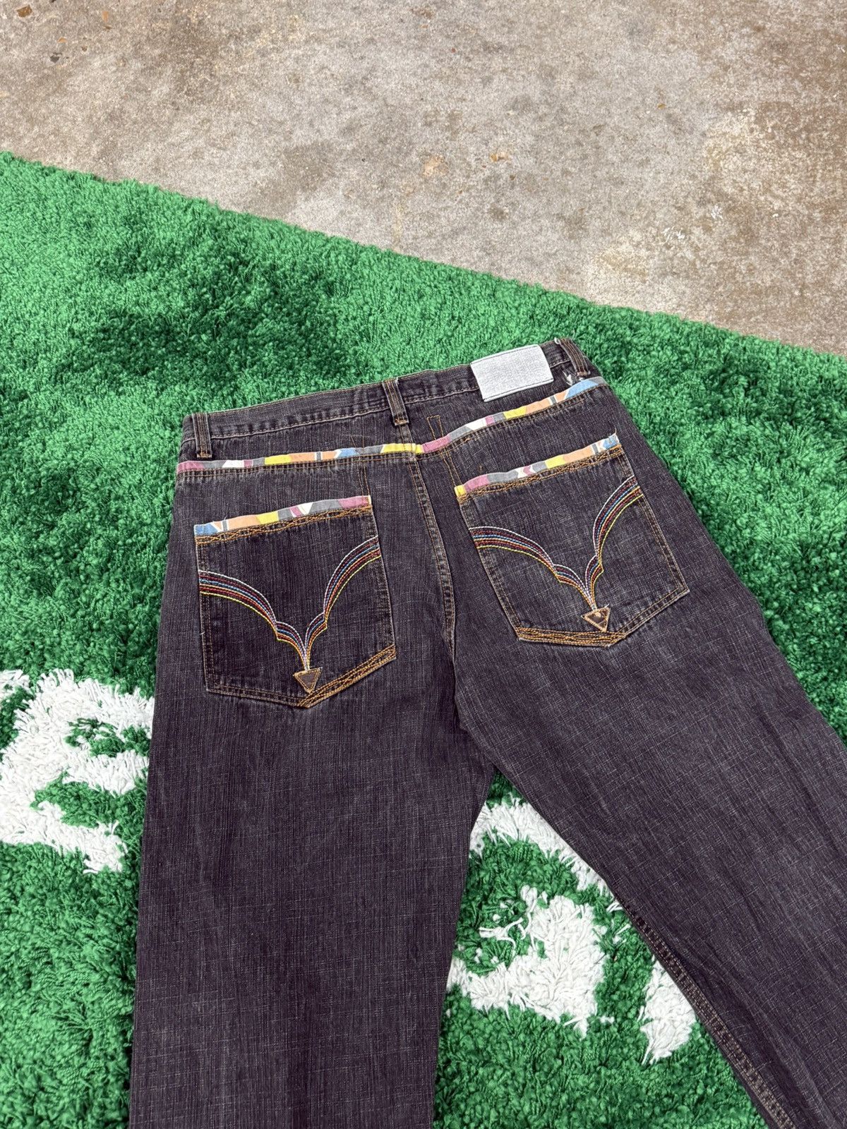 Vintage Vintage QRuel Y2k 00s Rainbow Cotton Candy Pocket Denim 36 Size US 36 / EU 52 - 2 Thumbnail