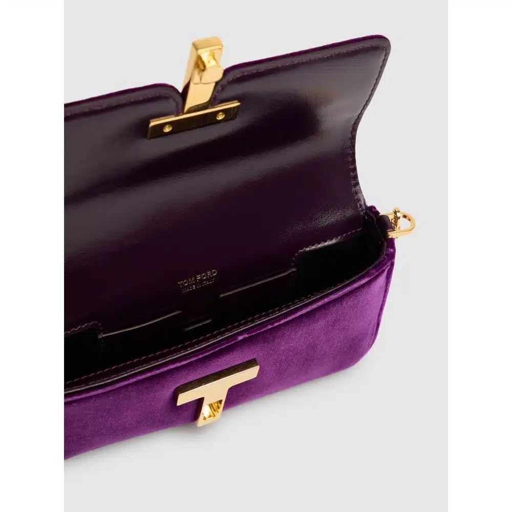 Tom Ford o1loc1c0825 L1835 Size: OS / Velvet Clutch Bag in Purple Size ONE SIZE - 4 Thumbnail