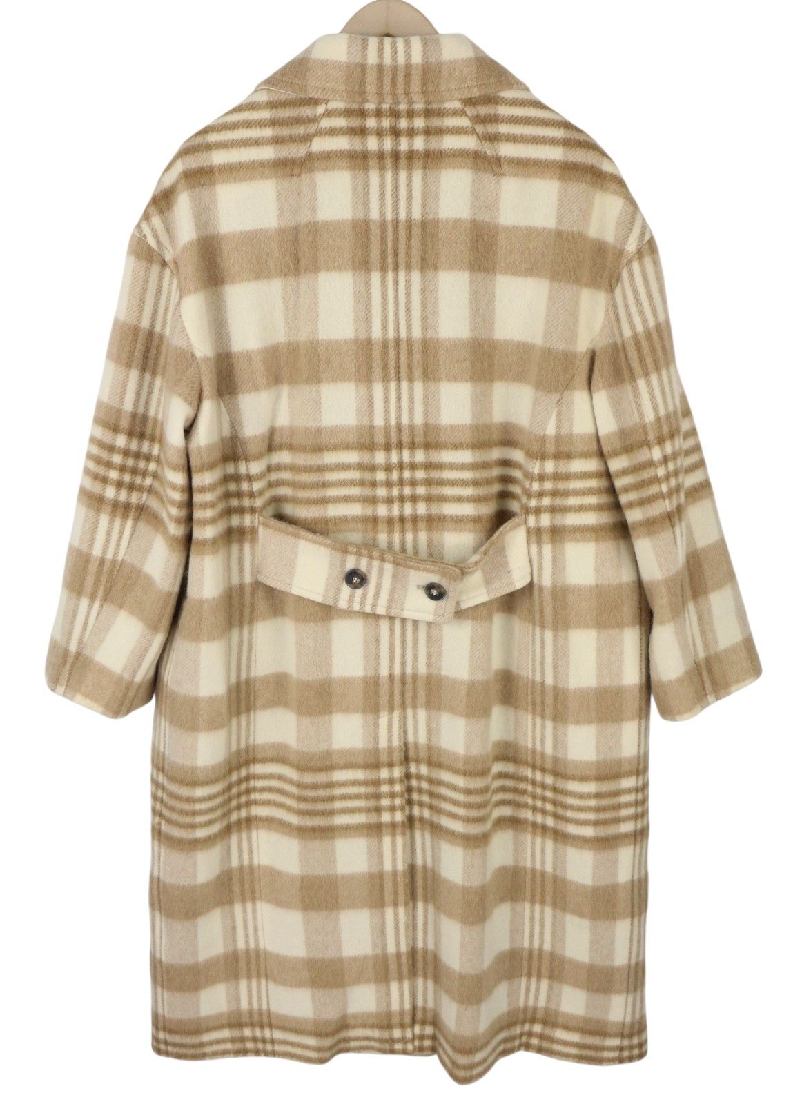 Gant CHECKED OVERCOAT L Light Beige Wool Blend Coat 87282 Size L / US 10 / IT 46 - 4 Thumbnail