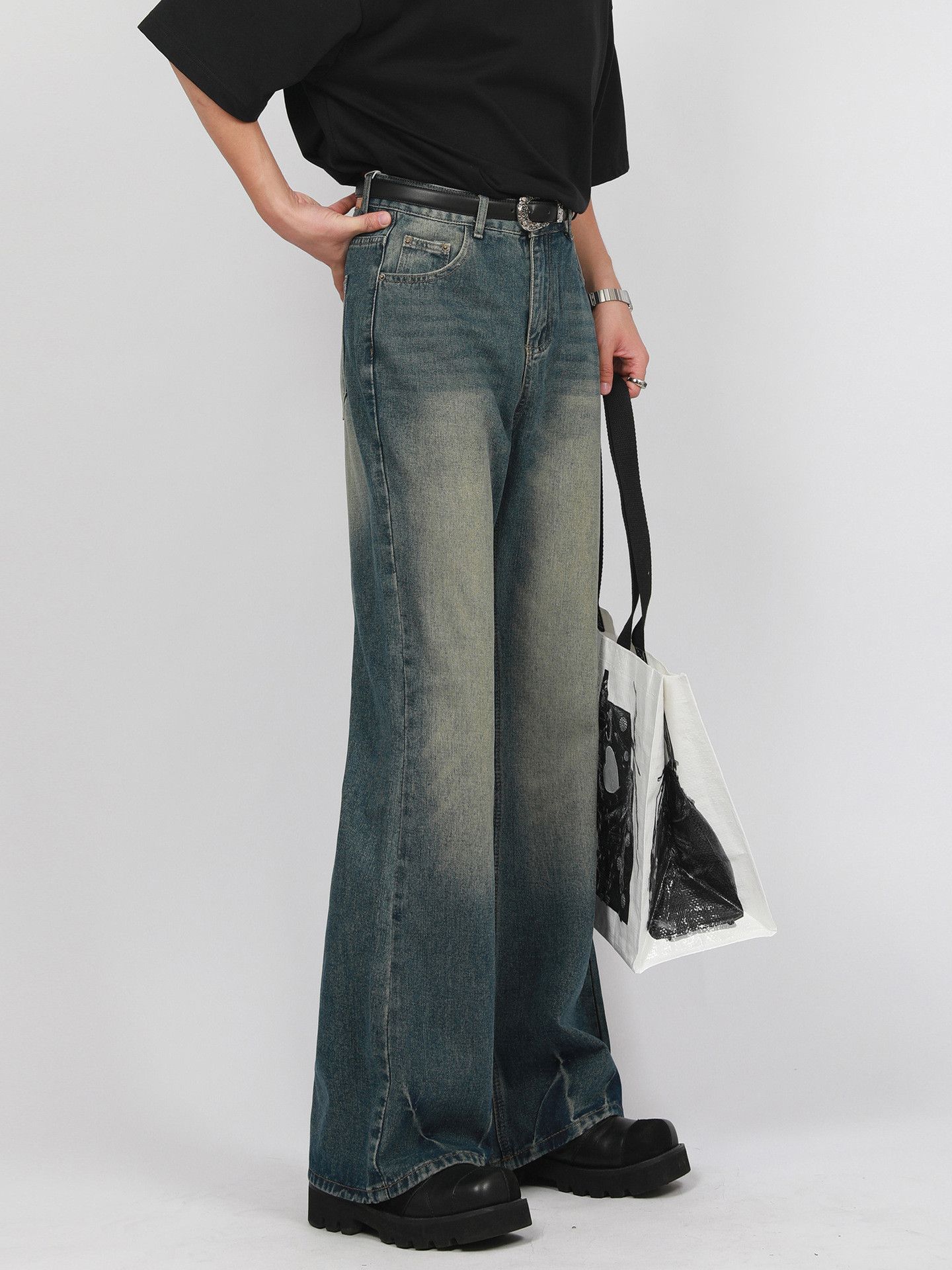 Japanese Brand × Jean American retro distressed all-match washed flared jeans Size US 32 / EU 48 - 6 Thumbnail