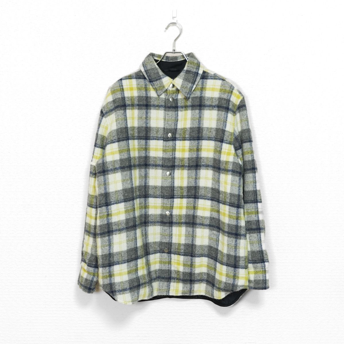 JIL SANDER 2022AW CHECK ALPACA WOOL SHIRT JACKET