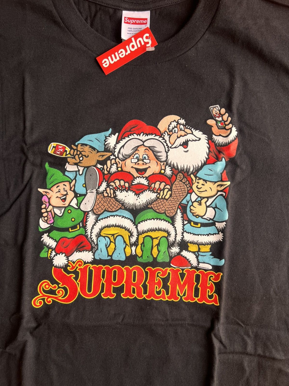 Supreme XL - Supreme Naughty Tee black santa tshirt Dwarfs holiday Size US XL / EU 56 / 4 - 3 Thumbnail
