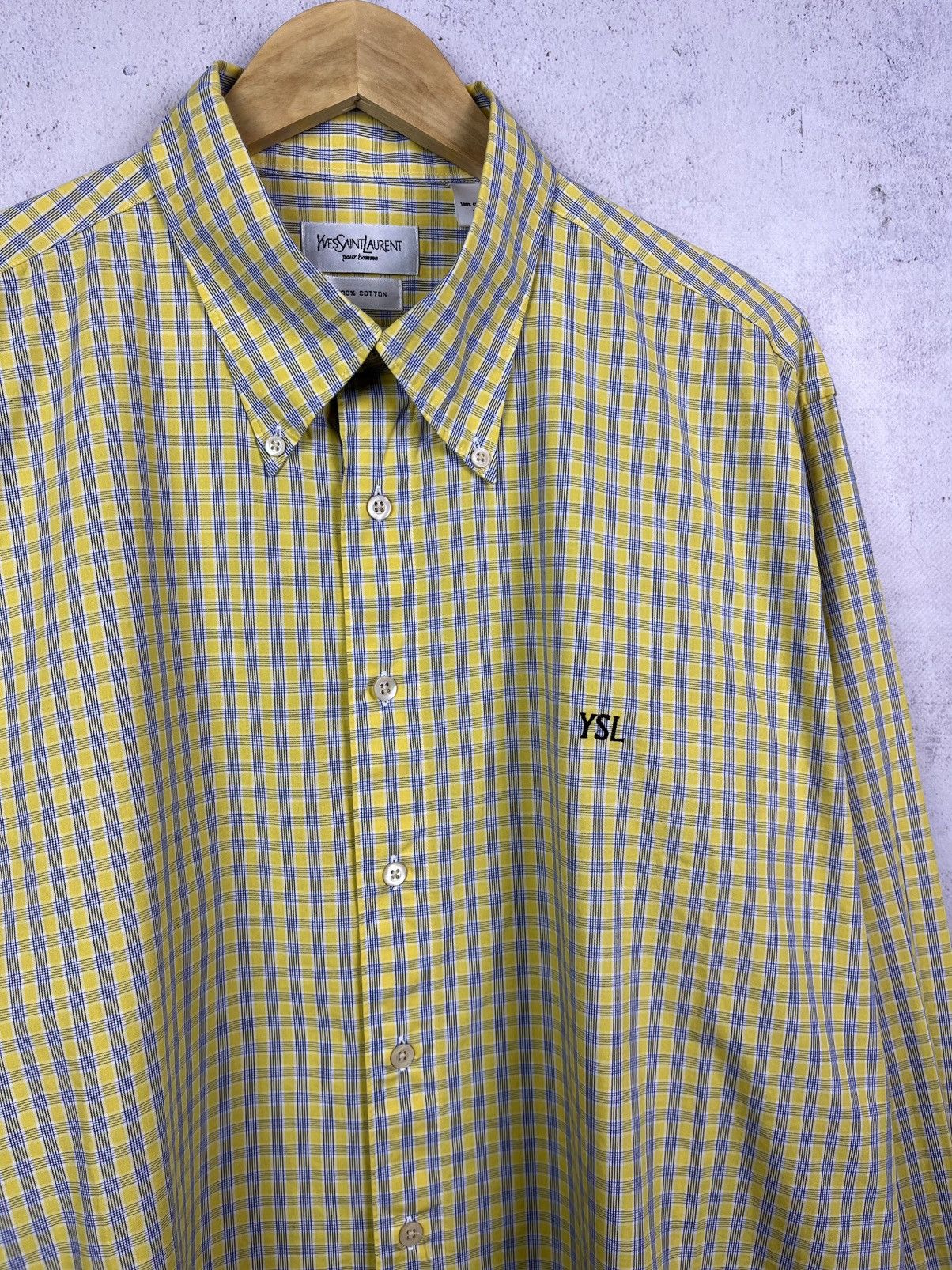 Yves Saint Laurent Vintage 90s Yves Saint Laurent YSL Shirt Rare Retro Y2K Hype Size US XL / EU 56 / 4 - 3 Thumbnail