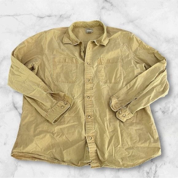 L.L. Bean Vintage L.L. Bean Butter Yellow Cotton Casual Button-Up Shir Size US XL / EU 56 / 4 - 1 Thumbnail