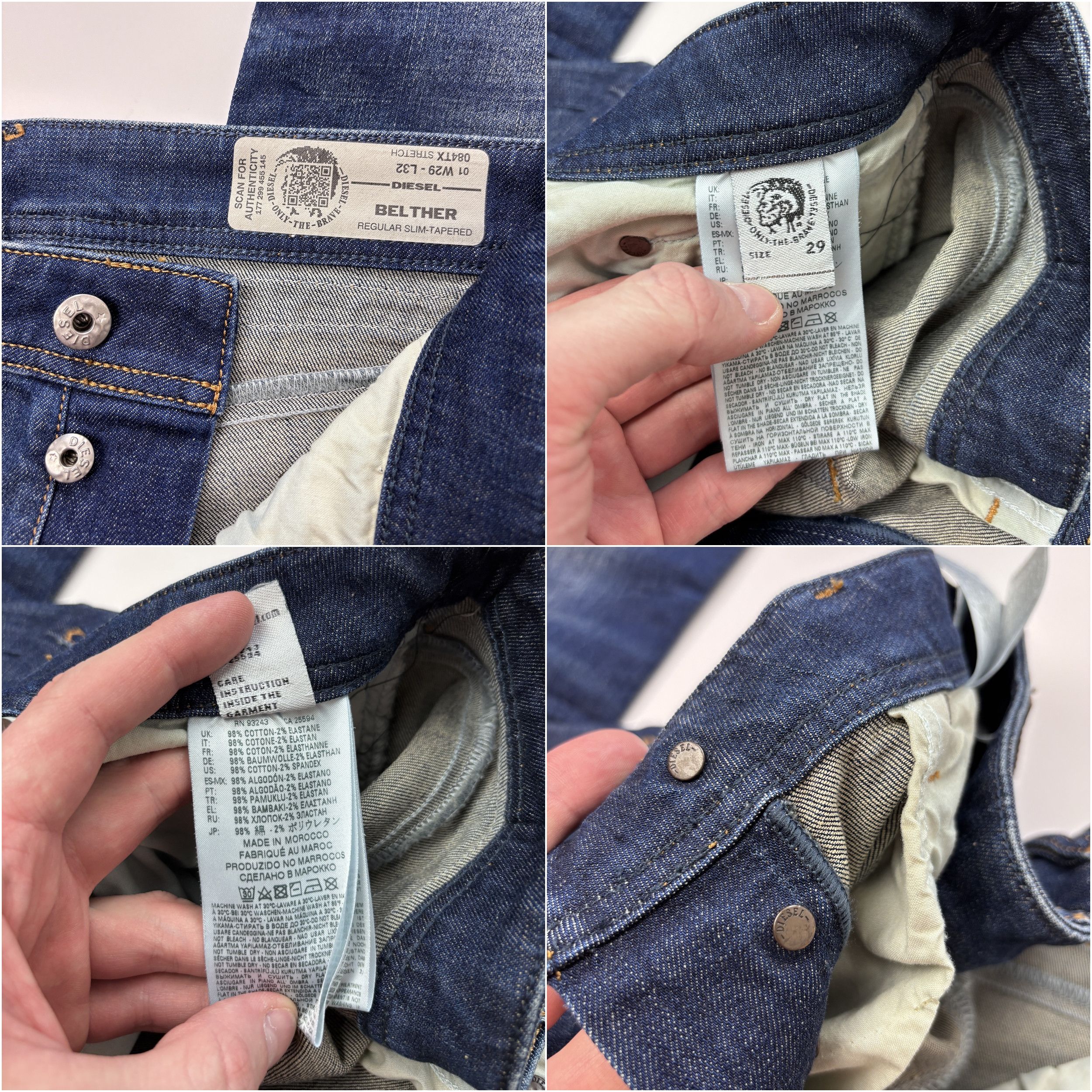 Diesel Diesel Belther Jeans Regular Slim Tapered Stretch 29x32 Size US 29 - 8 Thumbnail