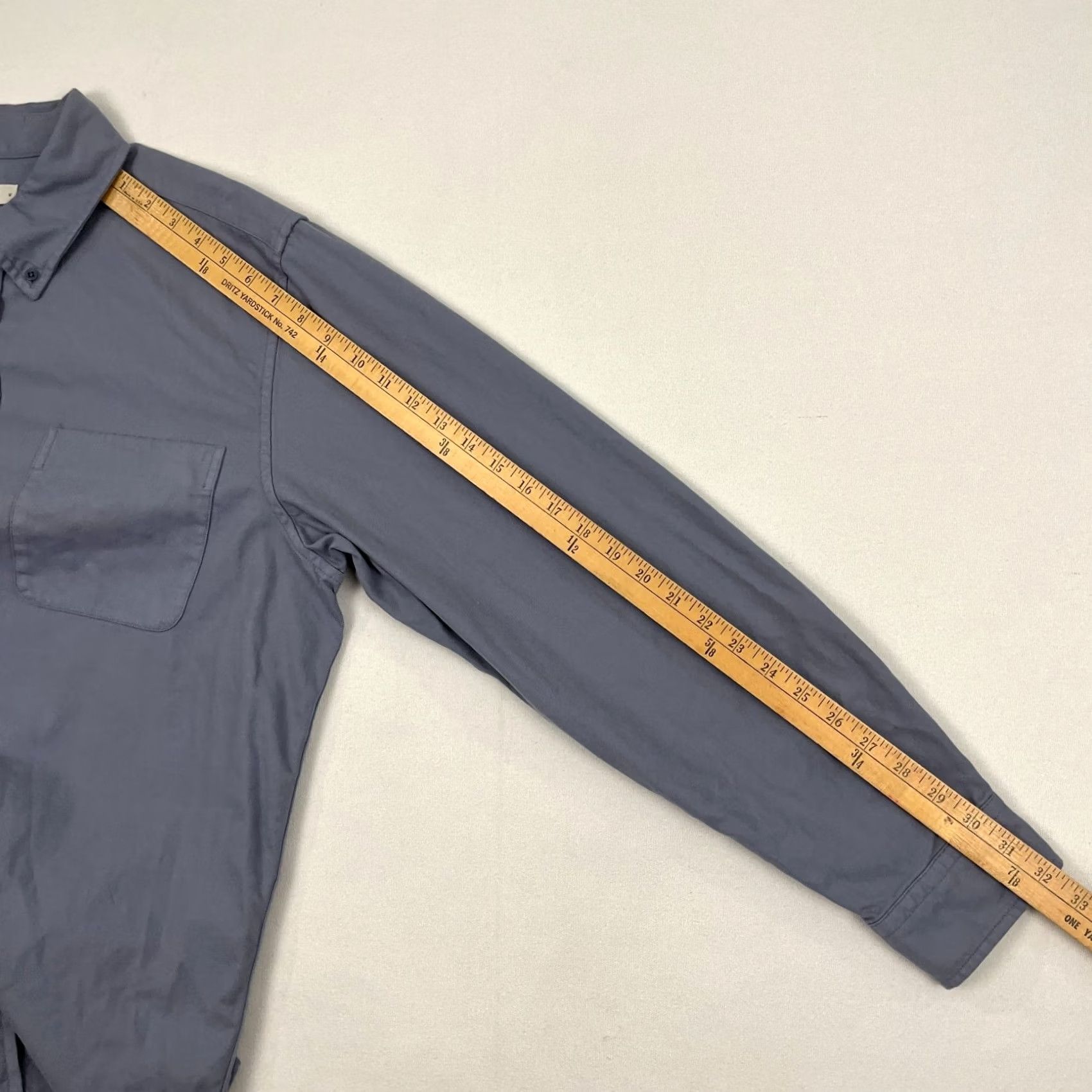 AYR AYR Shirt Mens XL Relaxed Blue Cotton Casual Pocket Long Sleeve Button Down L/S Size US XL / EU 56 / 4 - 6 Thumbnail