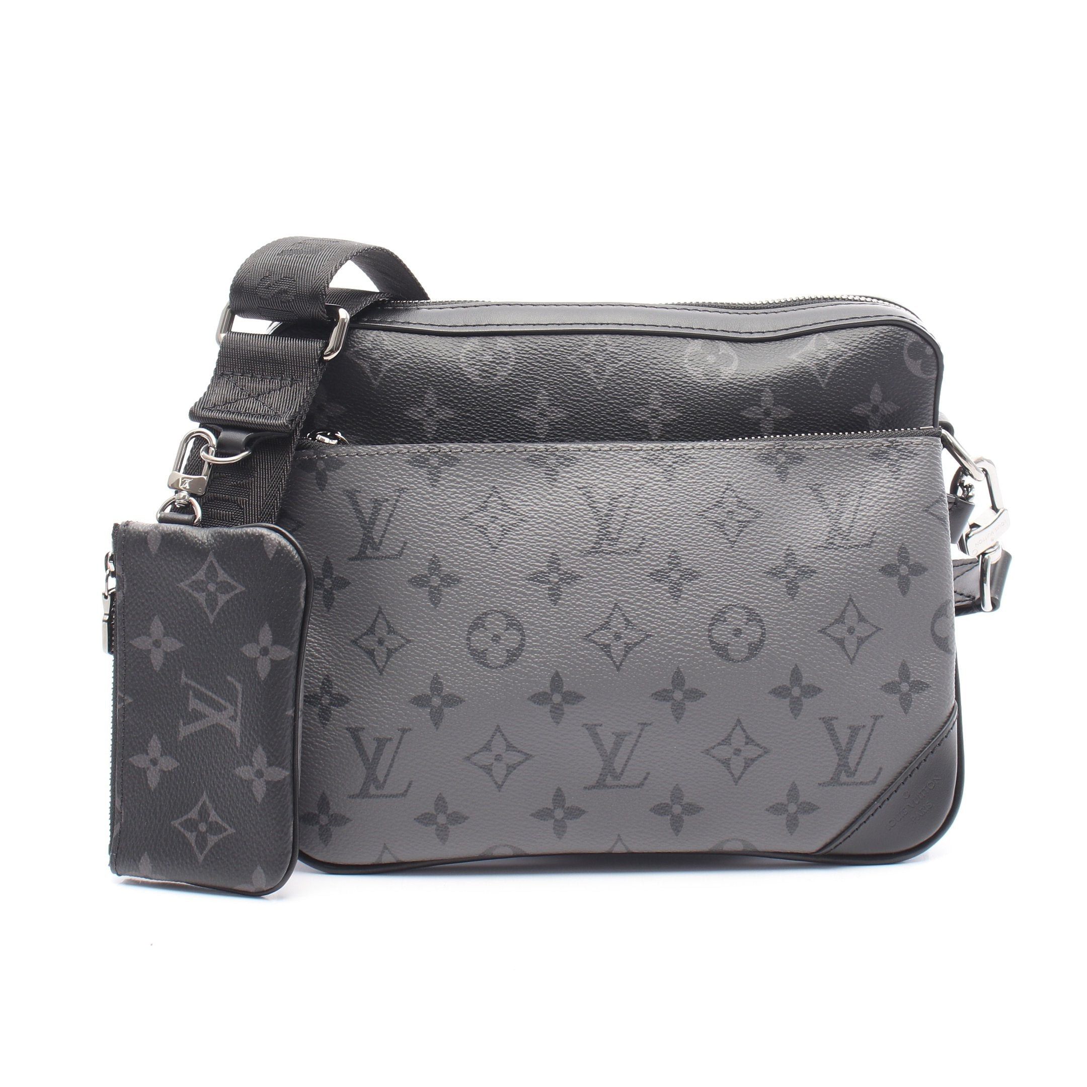Louis Vuitton Louis Vuitton Trio Messenger Monogram Eclipse Shoulder Bag Leather Black Gray Size ONE SIZE - 1 Thumbnail