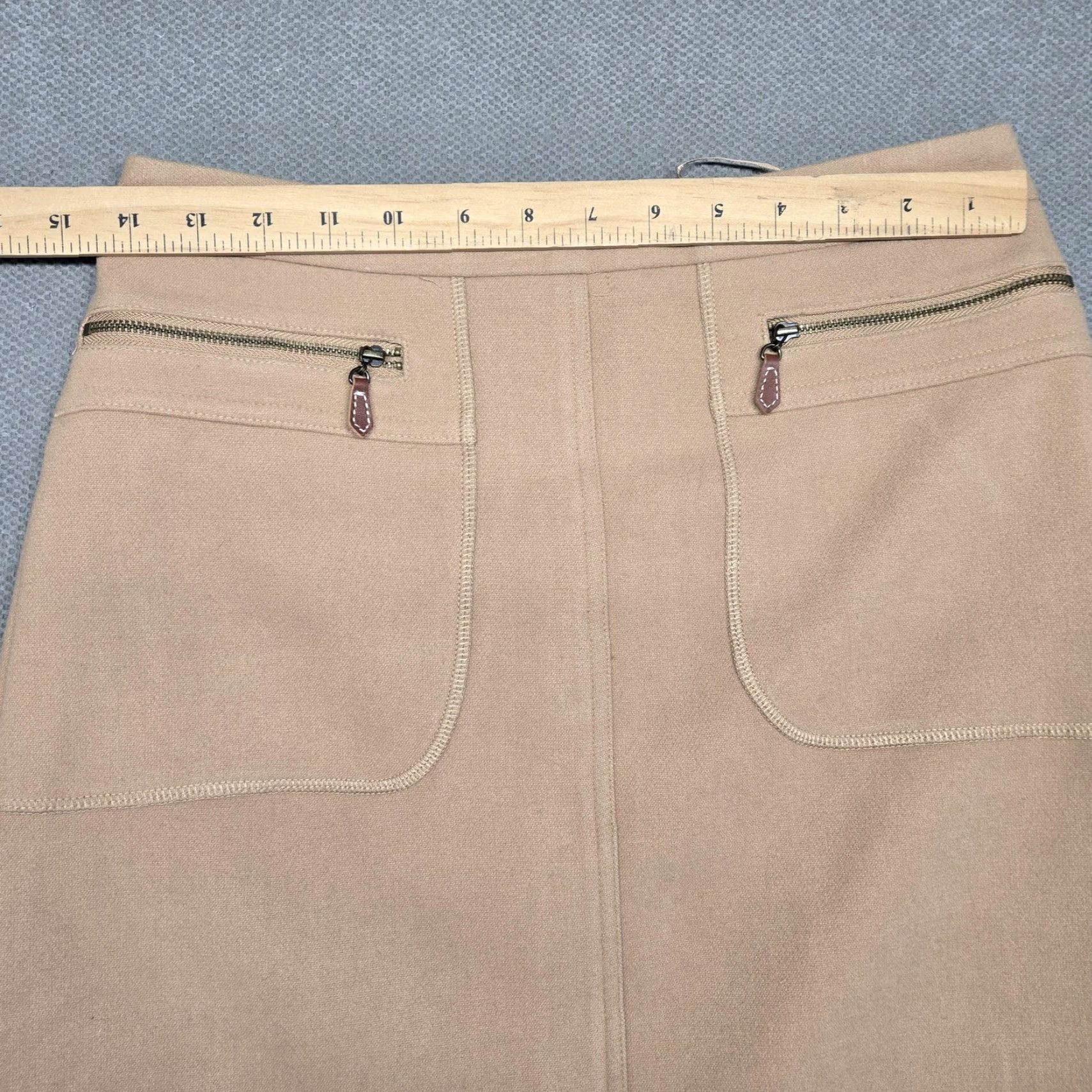 J.McLaughlin J. McLaughlin Skirt Womens 0 Beige A-Line Knee Length Lined Pockets Zip Size 25" / US 0 / IT 36 - 4 Thumbnail