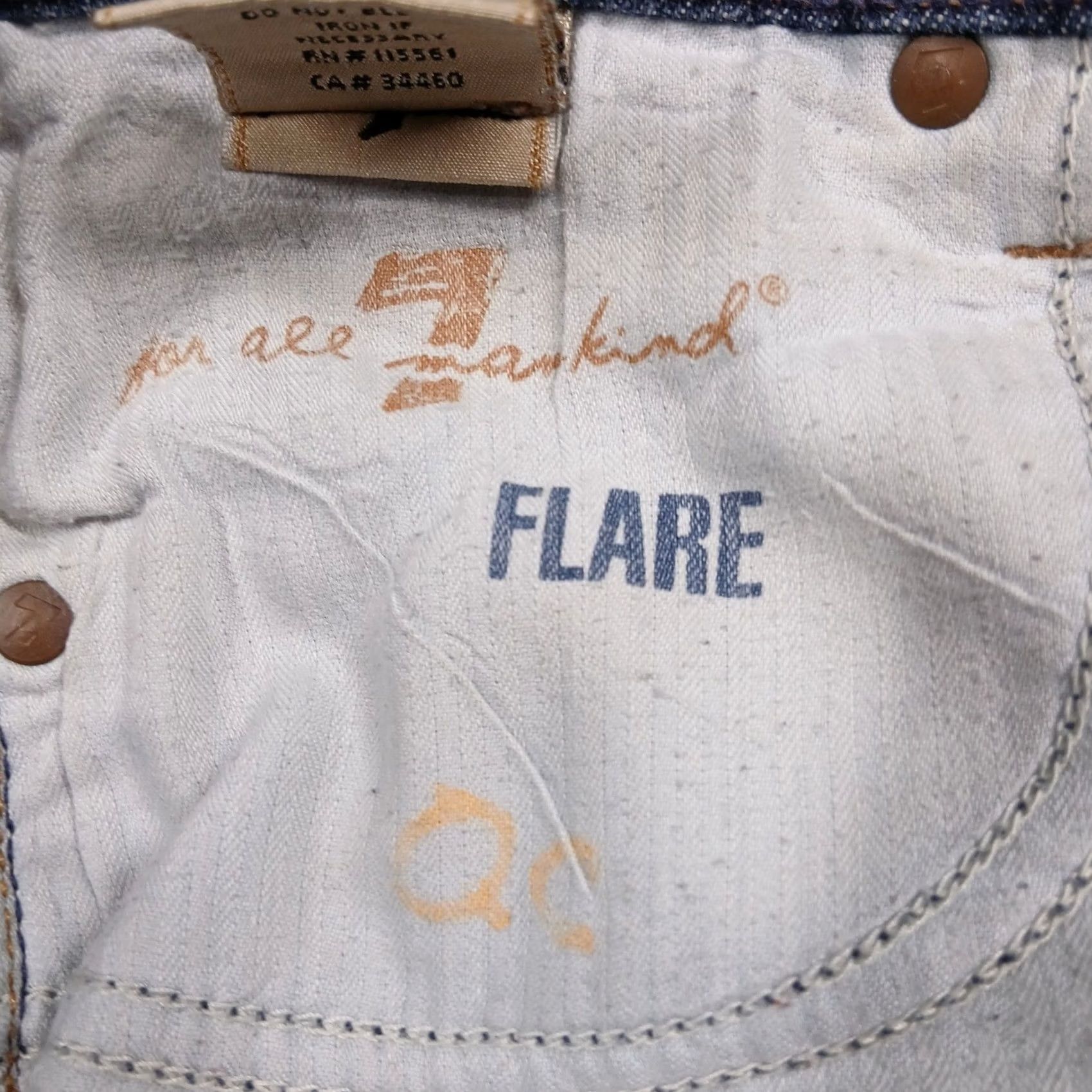 7 For All Mankind 7 For All Mankind Jeans Womens 29 Blue Denim Flare Cotton Lycra Size 29" - 5 Thumbnail