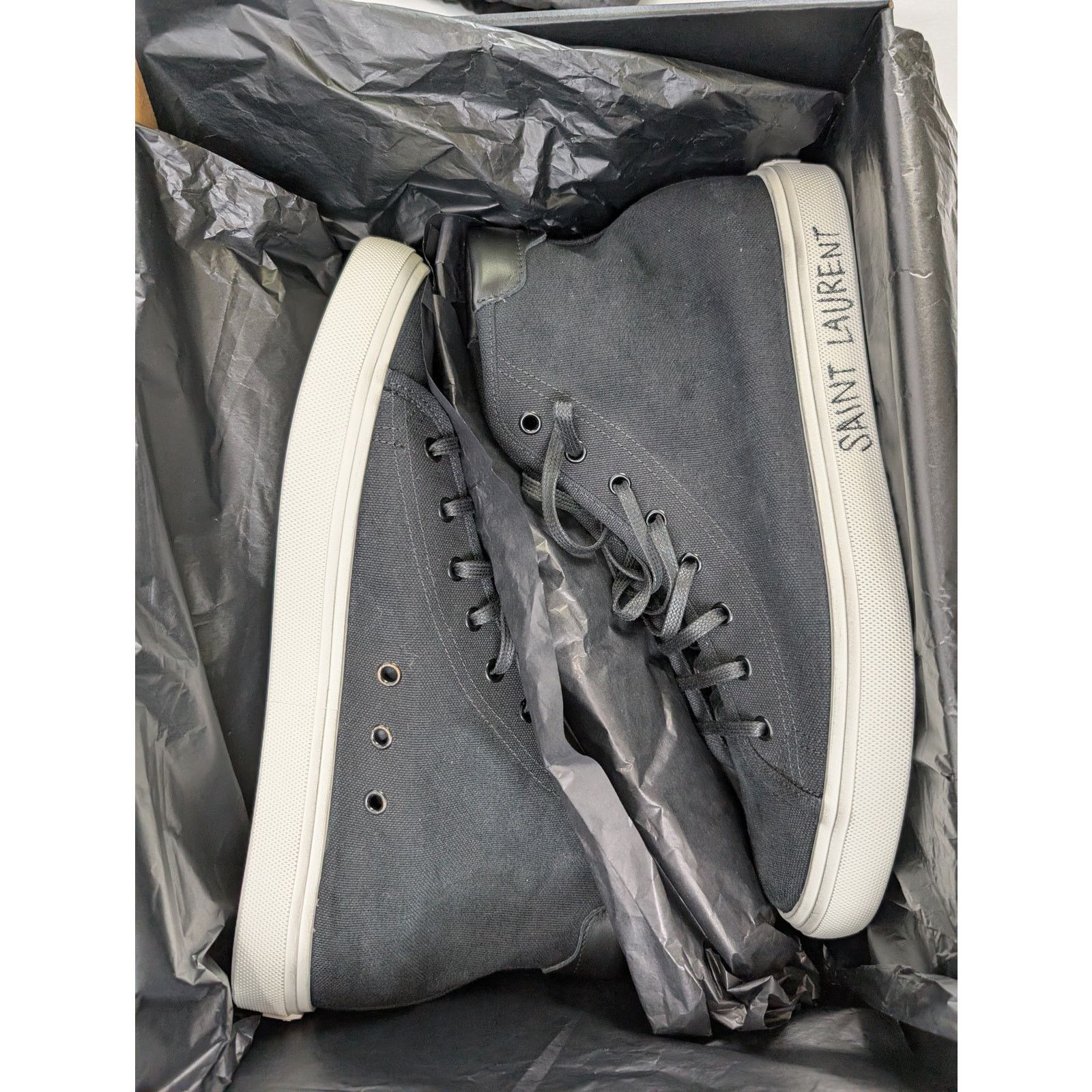 Saint Laurent Paris o1rshd1 High Top Sneakers in Black 44 Size US 11 / EU 44 - 22 Thumbnail