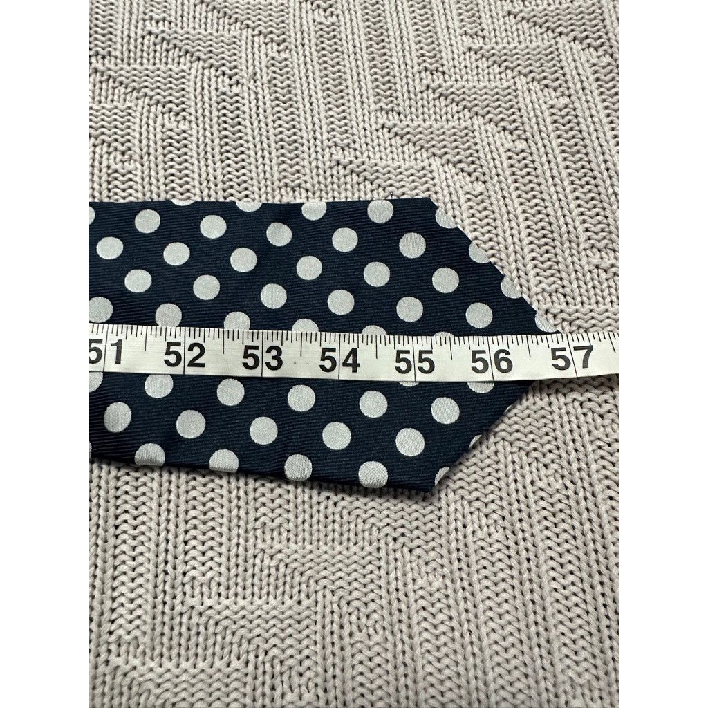 Burberry Vintage Burberrys navy polka dot silk tie Size ONE SIZE - 4 Thumbnail