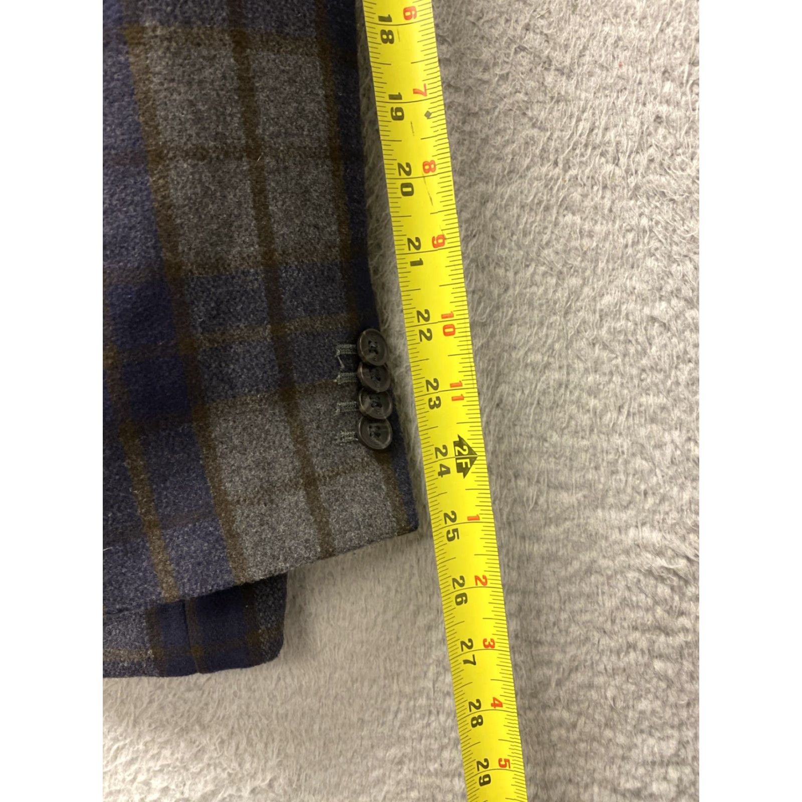 Banana Republic Banana Republic Men’s Blazer Jacket 46R Plaid Notch Lapel Regular Single-Breasted 2-Button Front Inner Pockets Wool Polyester Blend Multicolor Men’s Size 46R - 6 Thumbnail