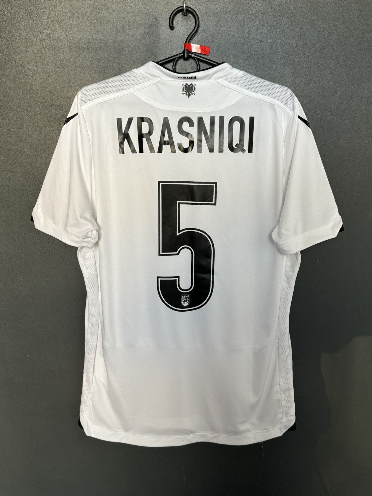 Macron Albania National Team 16/17 Away Krasniqi Football Jersey Size US L / EU 52-54 / 3 - 1 Thumbnail