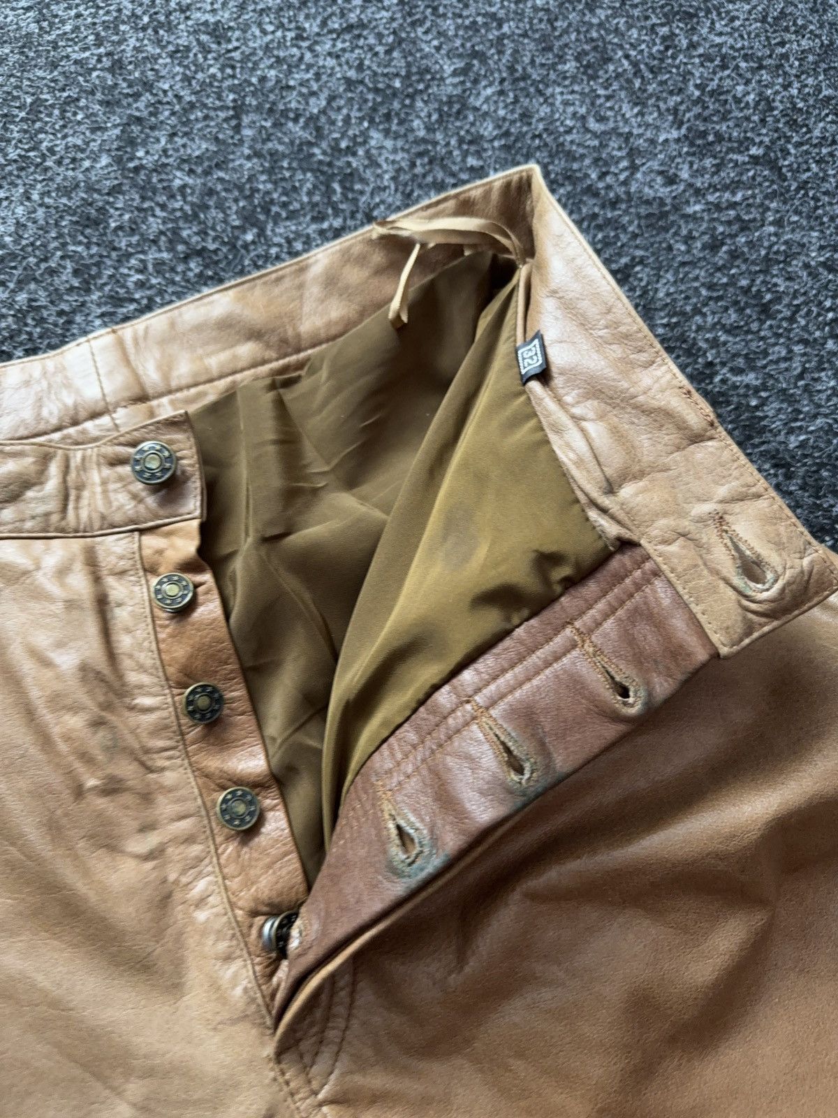 Genuine Leather 00s Leather Biker MOTO Rock Punk Cowboy Chrome Style Pants Size US 31 - 12 Thumbnail