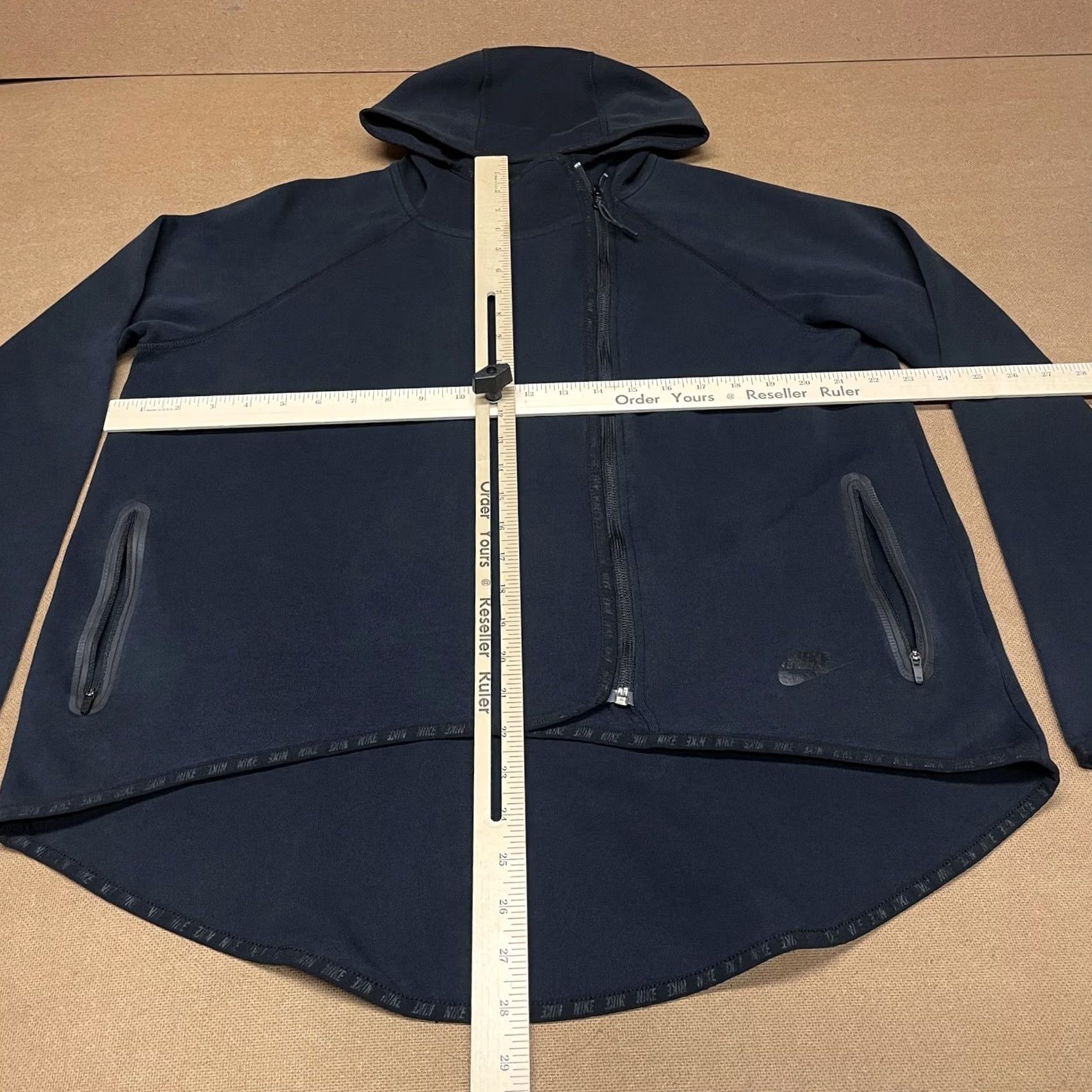 Nike Nike Hoodie Womens L Gray Tech Fleece Jacket Black Asym Zip Drop Tail Size L / US 10 / IT 46 - 7 Thumbnail