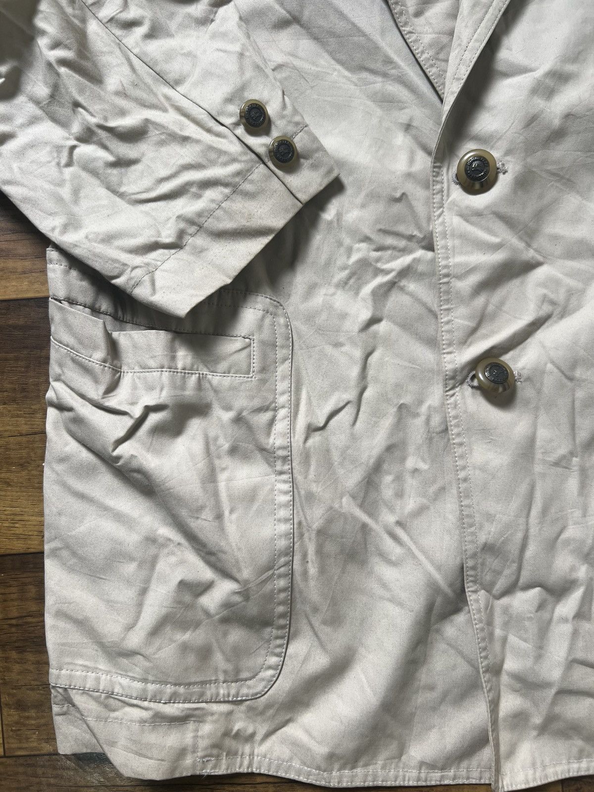 Burberry Vintage Burberry's Cotton Twill Blazer Jacket Beigepit 22.5’ Size US M / EU 48-50 / 2 - 8 Thumbnail