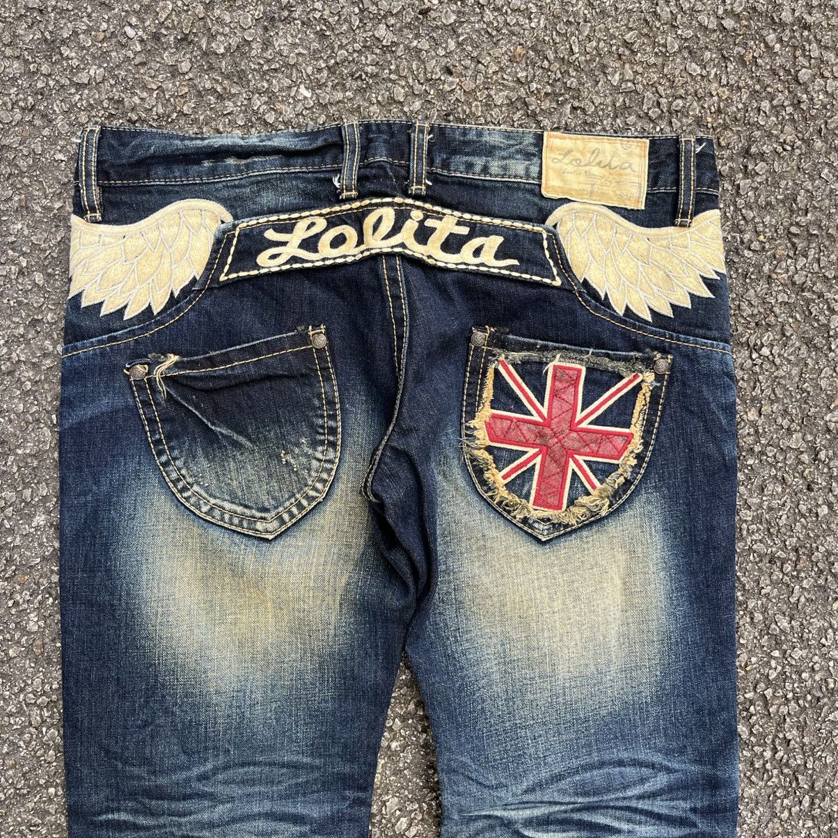 Hysteric Glamour Lolita Jeans Clawmark Wing Styled Low Rise Faded Denim Pants Size US 32 / EU 48 - 12 Thumbnail