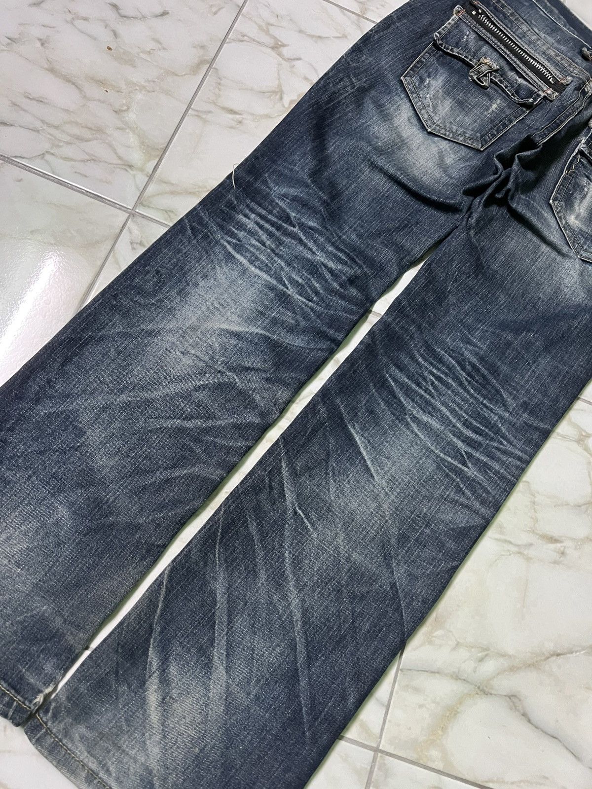 Beauty Beast × If Six Was Nine × Japanese Brand 💥Rare💥Lolita Concert Club Punk Washed Distress Jeans Size US 33 - 13 Thumbnail