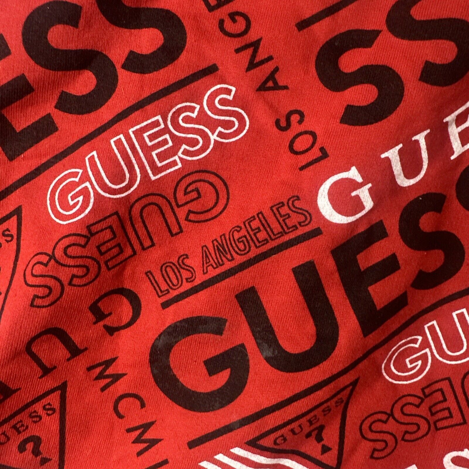 Guess Guess Womens Red Crewneck All Over Logo Pullover Size L Size L / US 10 / IT 46 - 6 Thumbnail