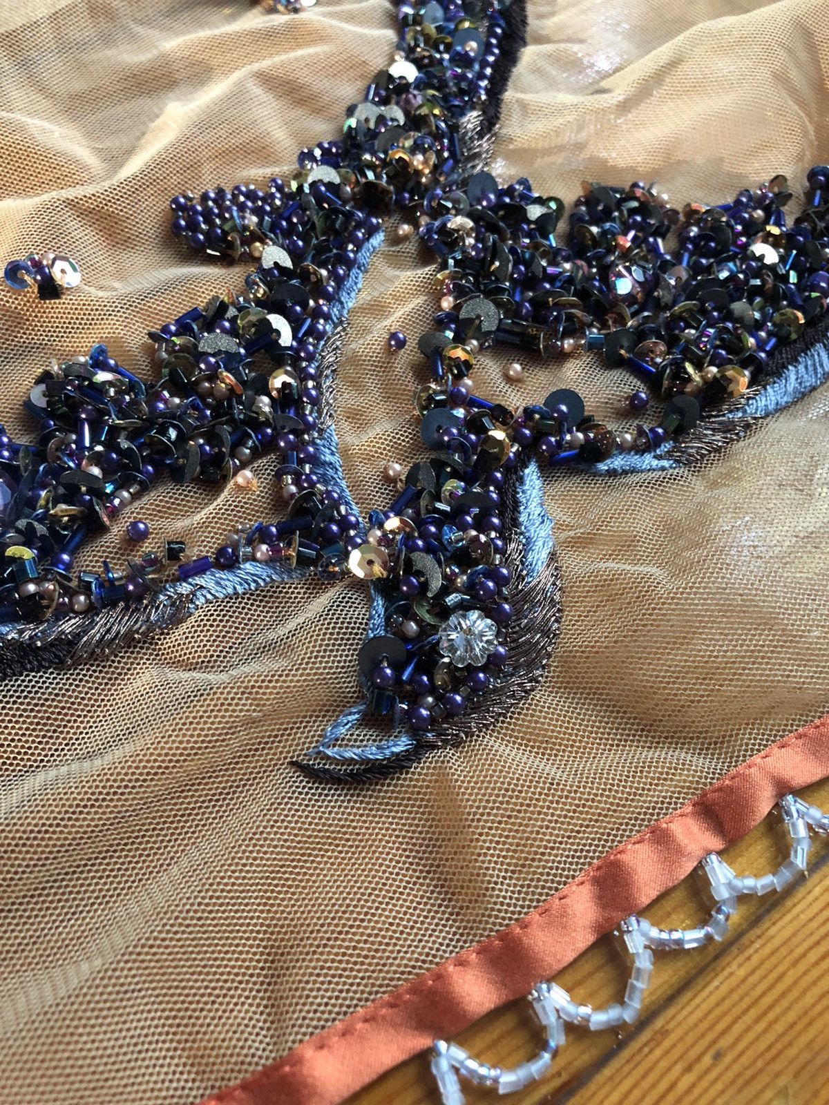 Dries Van Noten Incredible Beaded Crystal Silk Scarf Size ONE SIZE - 3 Thumbnail