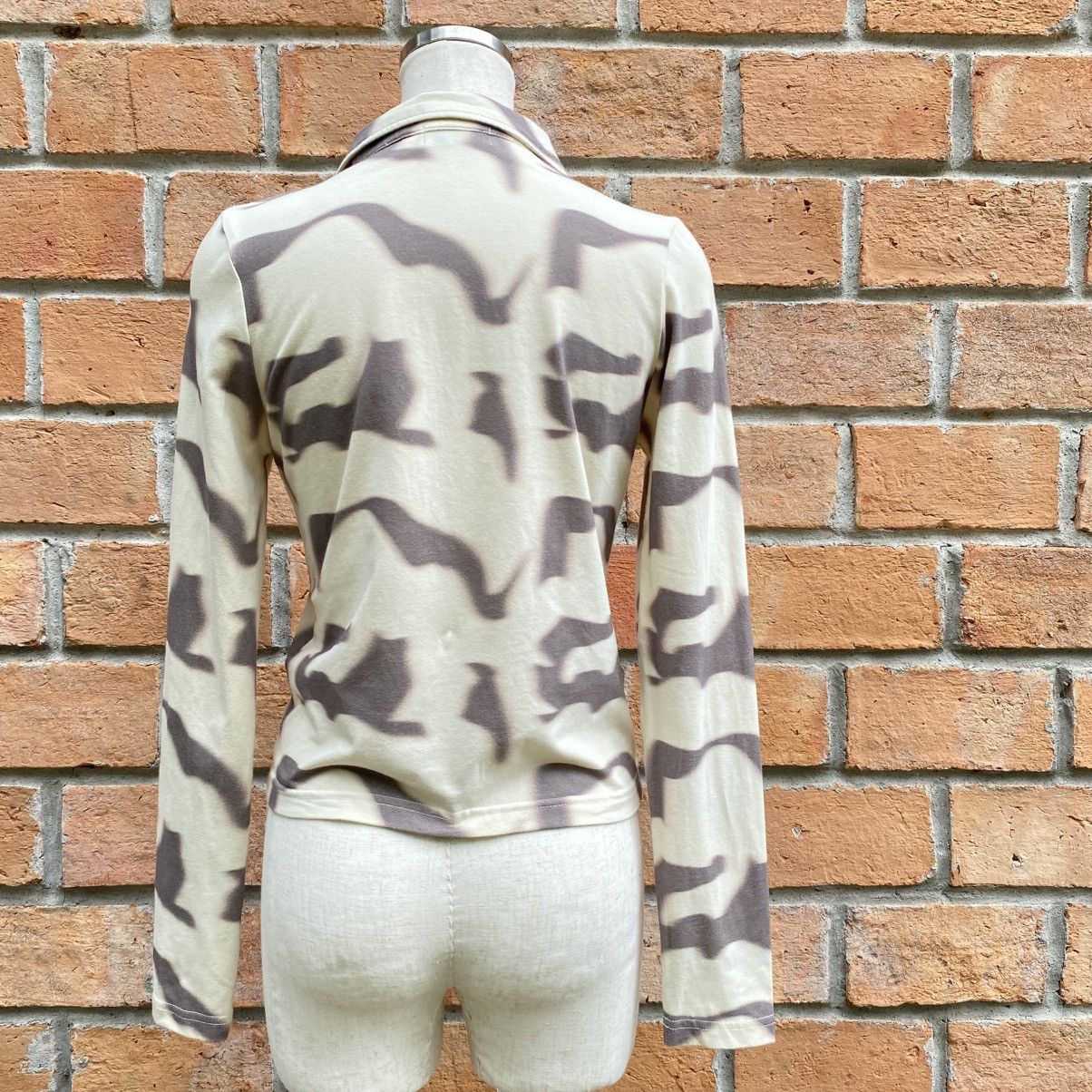 Designer LAGUA GEM Desert Toned Abstract Print Blouse Size S / US 4 / IT 40 - 7 Thumbnail