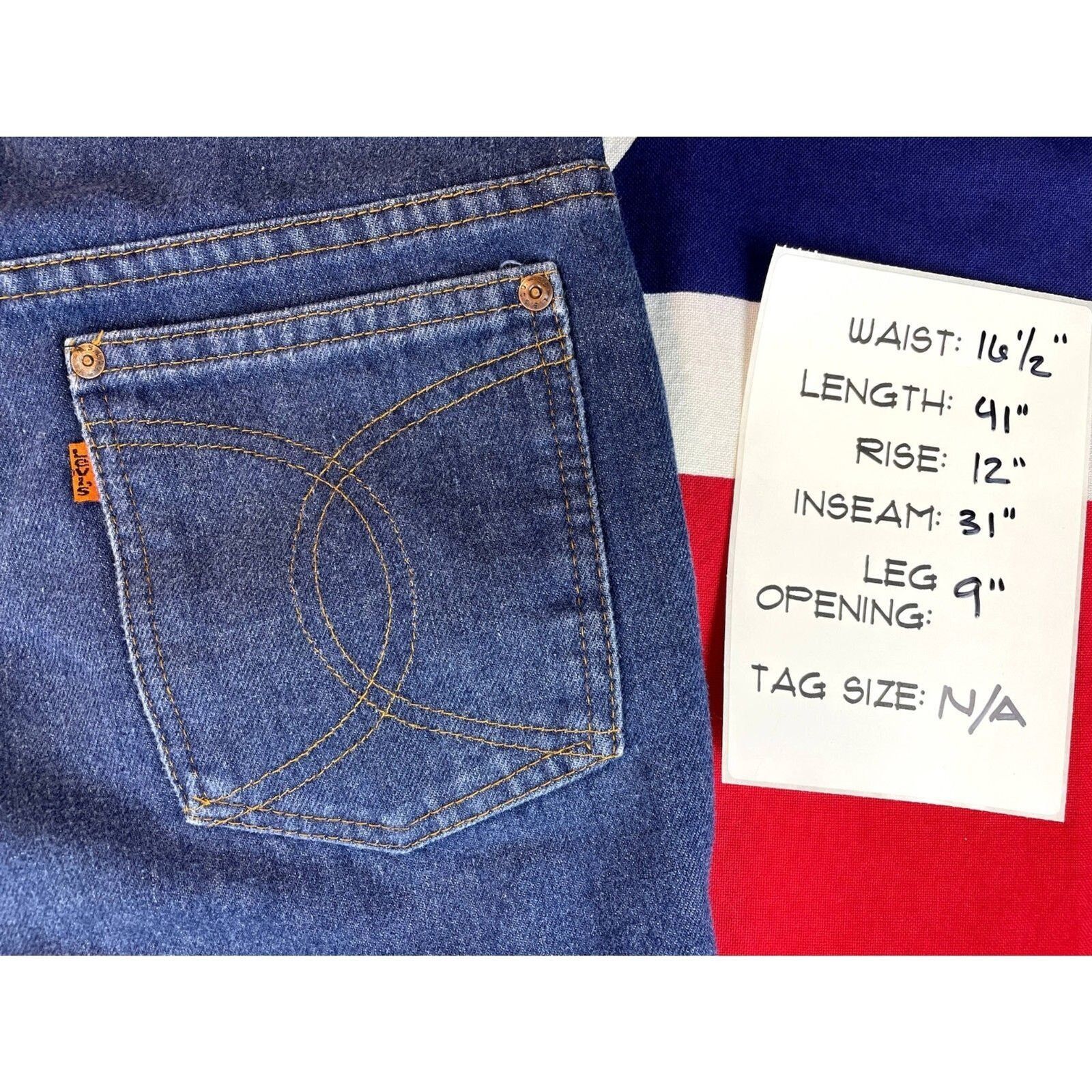 Levi's × Vintage 70s LEVI'S Orange Tab "Skosh More Room" Mens jeans 33x31 Size US 33 - 3 Thumbnail
