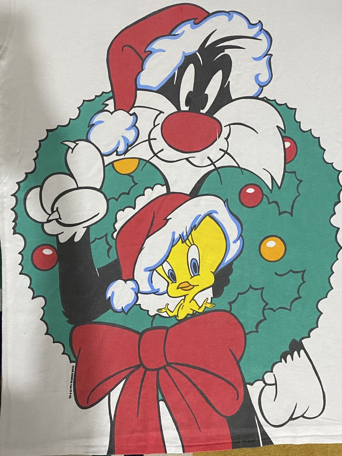 Vintage 1994 Looney Tunes Sylvester Tweety Christmas Vintage Tee Size US XL / EU 56 / 4 - 2 Thumbnail