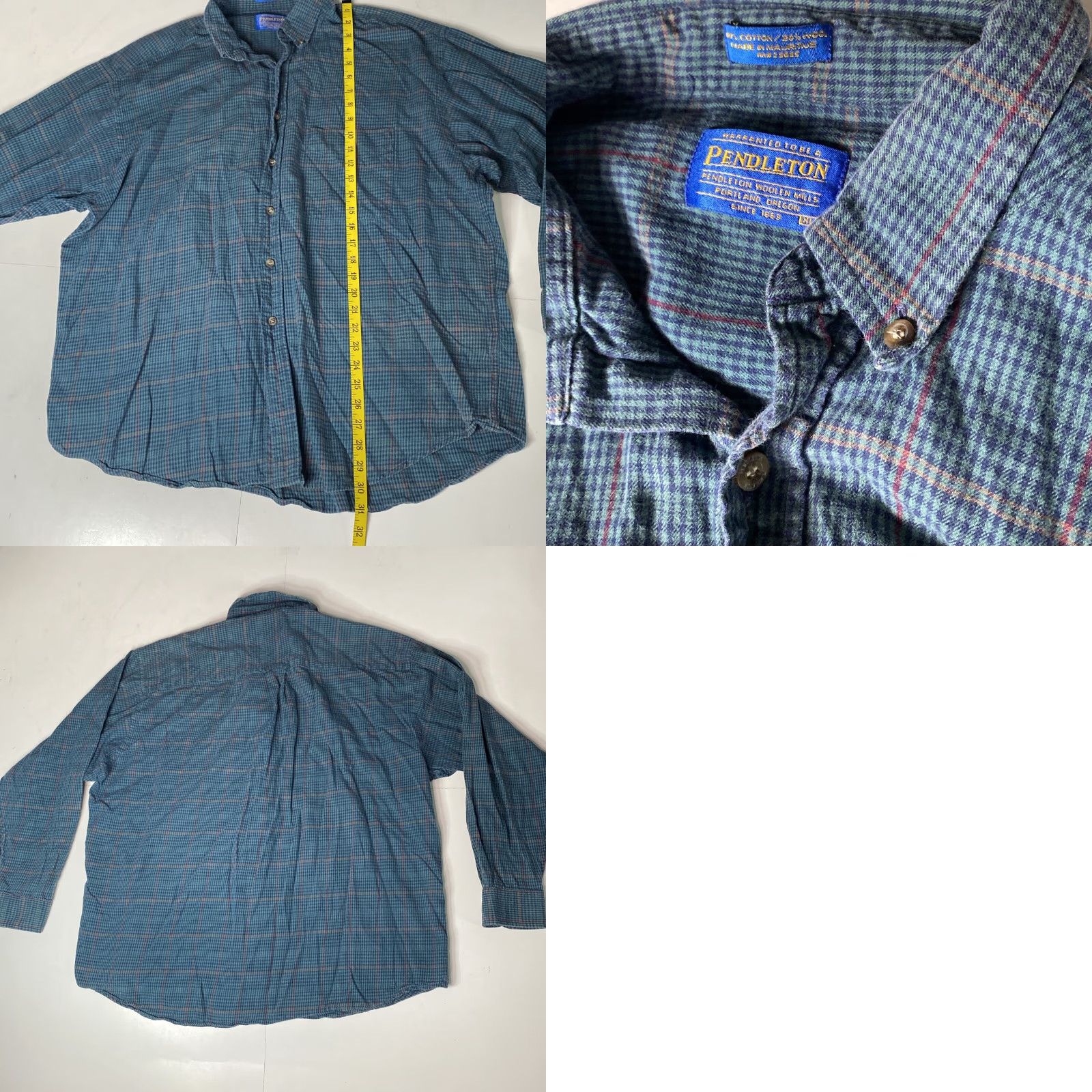 Pendleton Pendleton Shirt Men XL Blue Plaid Wool Blend Button-Up Long Sleeve Size US XL / EU 56 / 4 - 8 Thumbnail