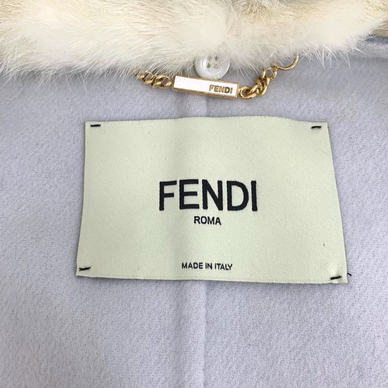 Fendi FENDI Light blue wool collar single-breasted long-sleeve c Size XXS / US 00 / IT 34 - 6 Thumbnail