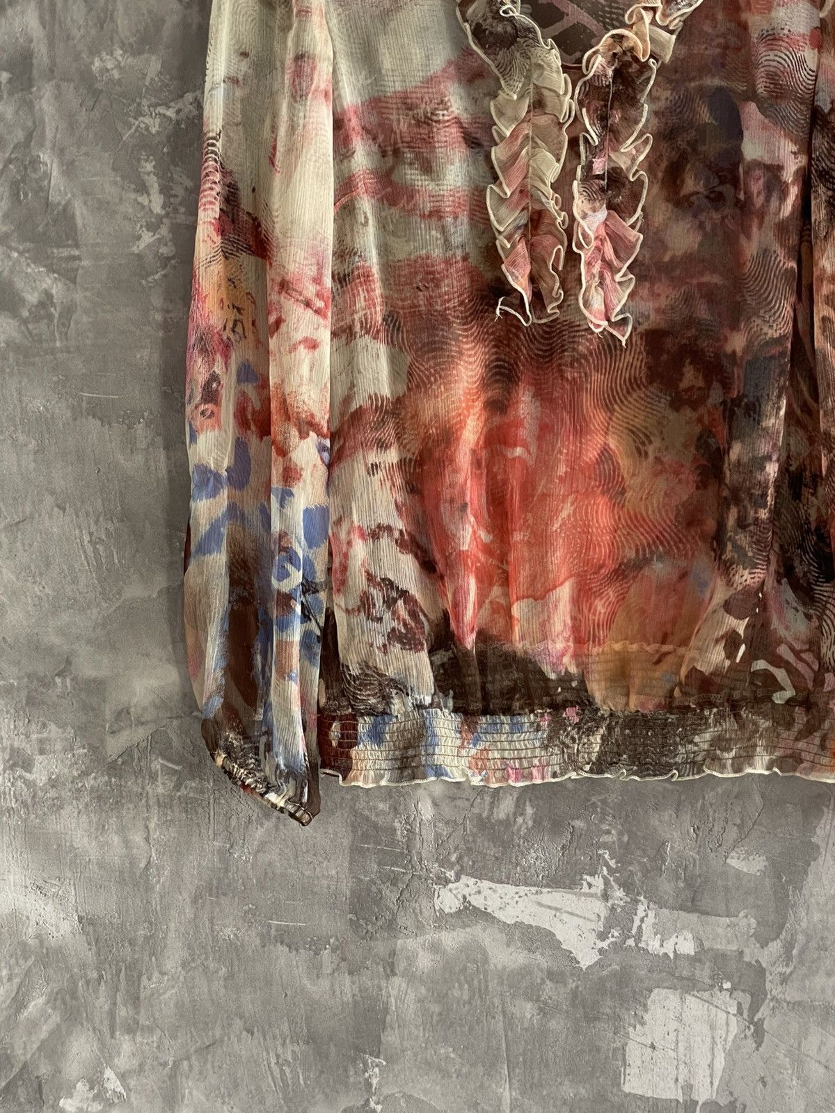 Hysteric Glamour × Le Grande Bleu (L.G.B.) Y2K Avant Garde Mesh Coloured Long Sleeve Blouse Size M / US 6-8 / IT 42-44 - 5 Thumbnail