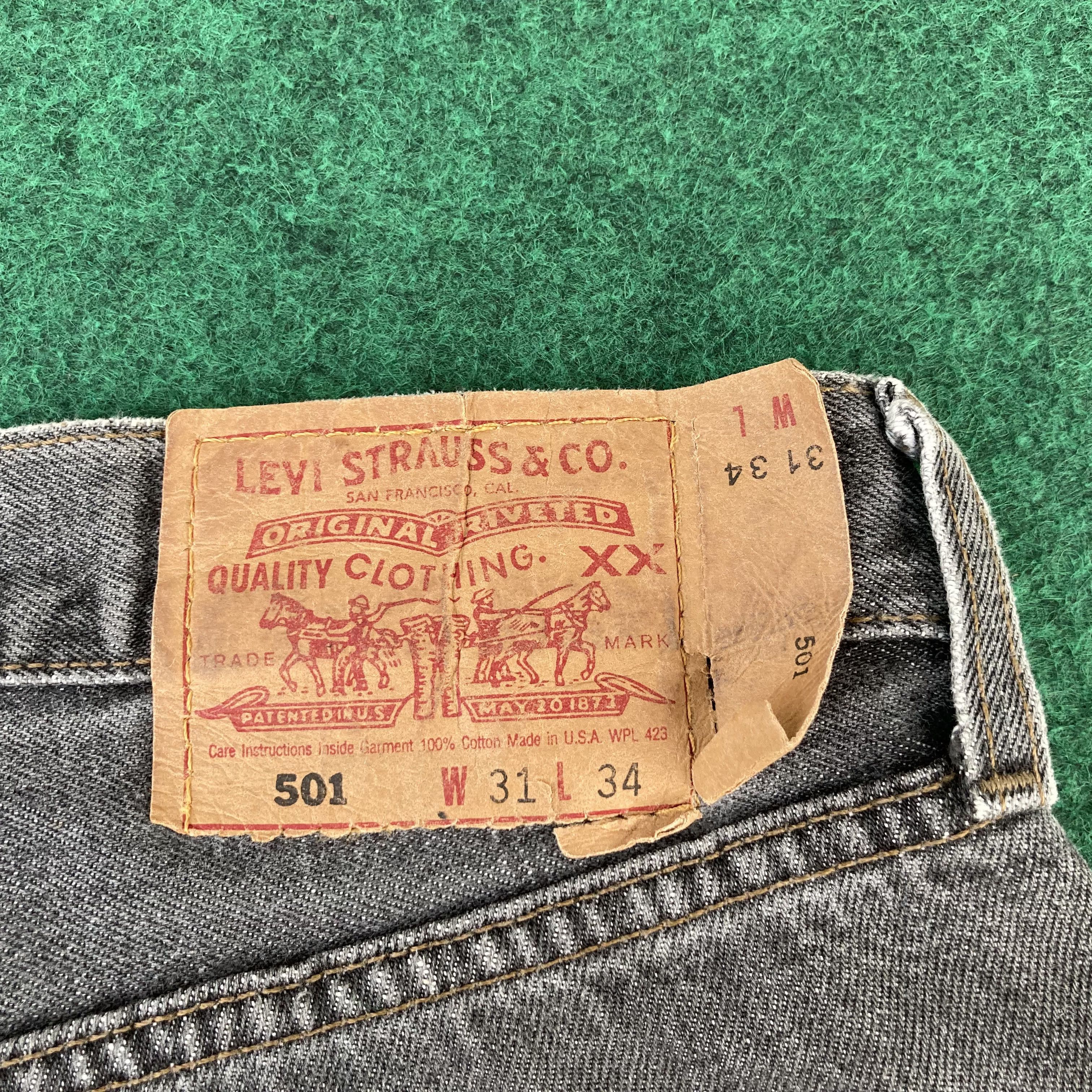 Levi's × Vintage Vtg Levis 501 Black Distressed Ripped Jeans Denim Punk Jeans Size US 30 / EU 46 - 9 Thumbnail