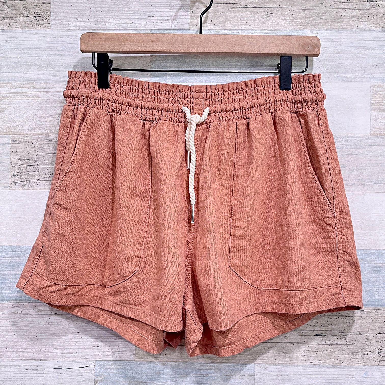 Other LOVE TREE Linen Pull On Shorts Clay Womens Plus Size 1X Size 38" / US 16 / IT 52 - 2 Thumbnail