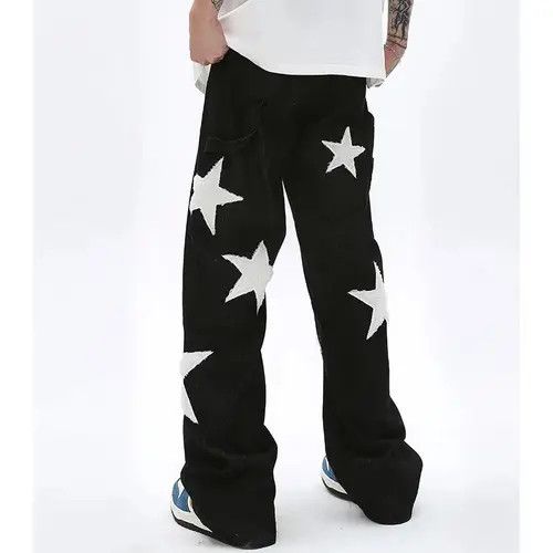 VIBE Retro-style Jeans Ripped Baggy Trousers Star Harajuku style Size US 30 / EU 46 - 2 Thumbnail