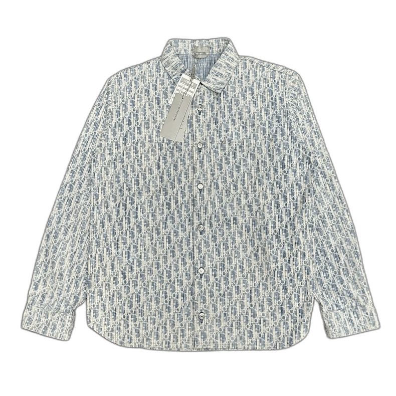 Dior DIOR Logo Printed Denim ButtonUp Shirt-2506 Size US M / EU 48-50 / 2 - 1 Thumbnail