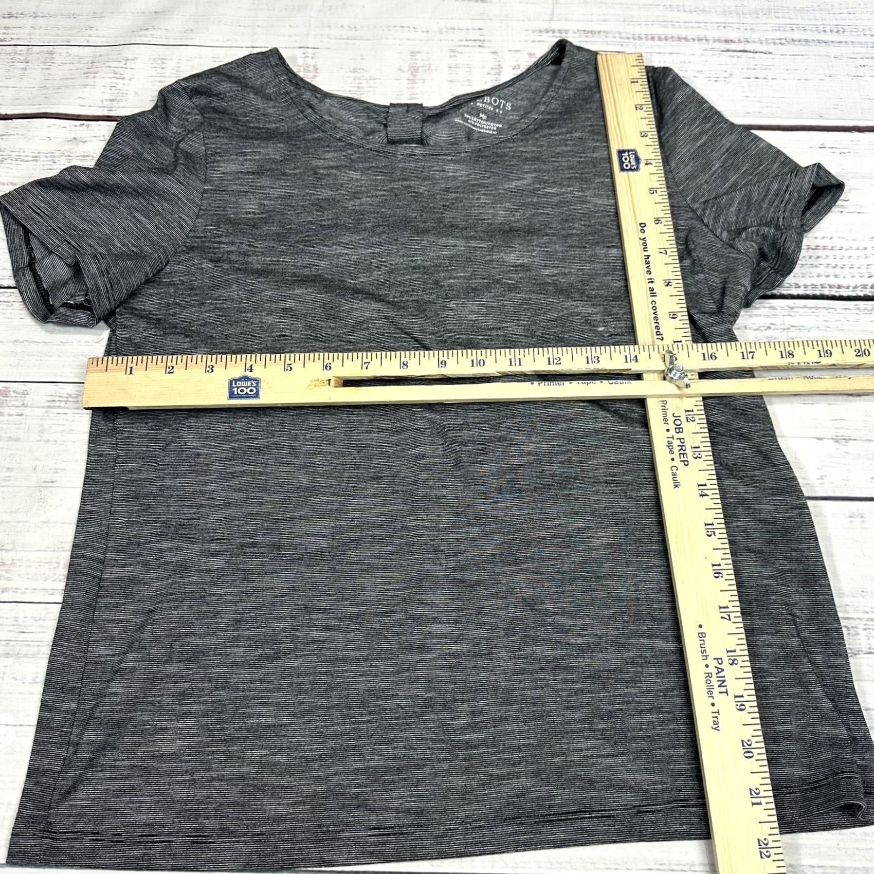Talbots Talbots Womens Shirt PM Gray Space Dye Short Sleeve Cotton Blend T-Shirt Size PM Petite Womens Size M / US 6-8 / IT 42-44 - 6 Thumbnail
